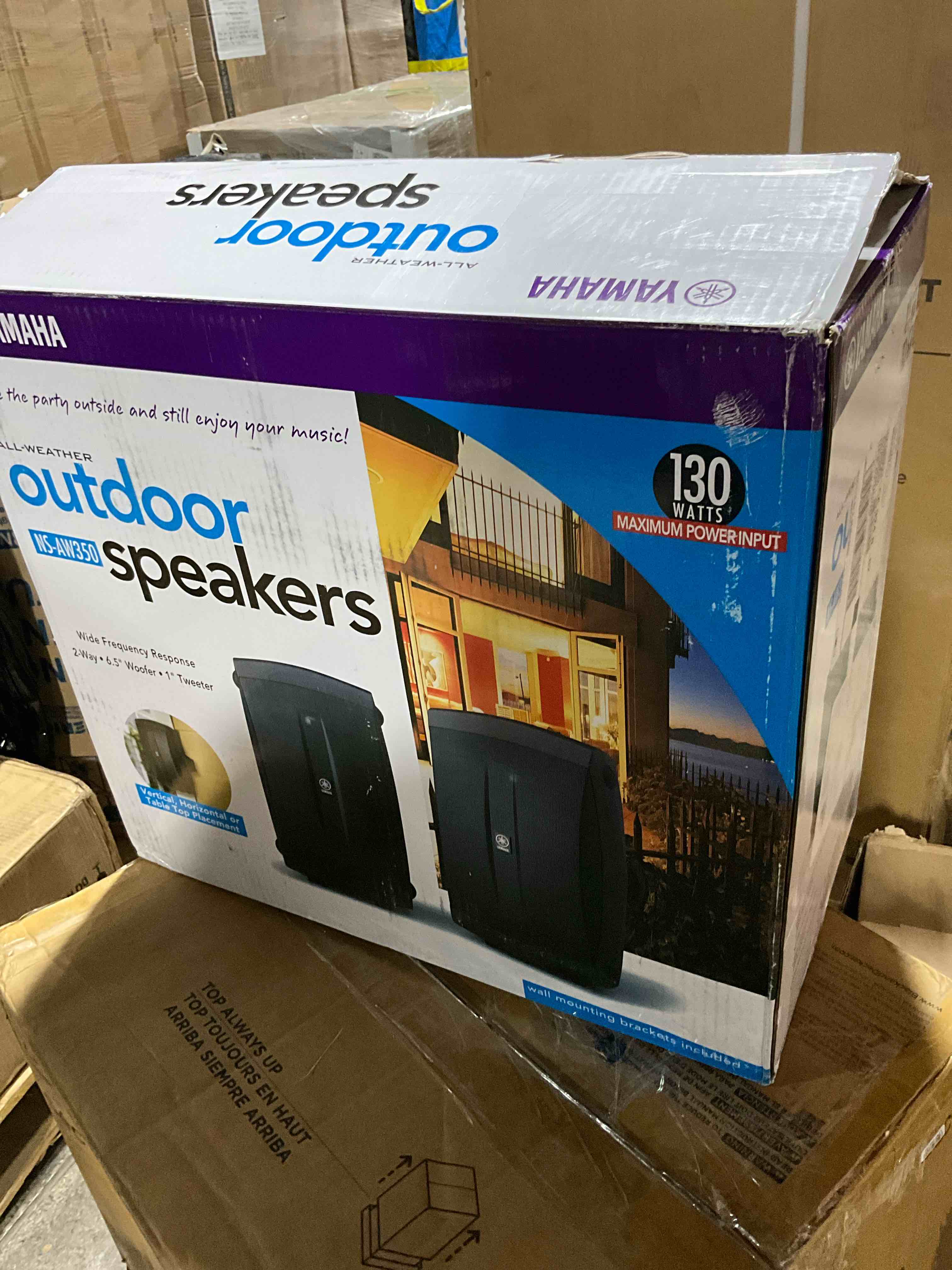 Condition photo showing New/Like New for Yamaha - 6.5" High-Performance Wall-Mount Outdoor Speakers (Pair) - Black