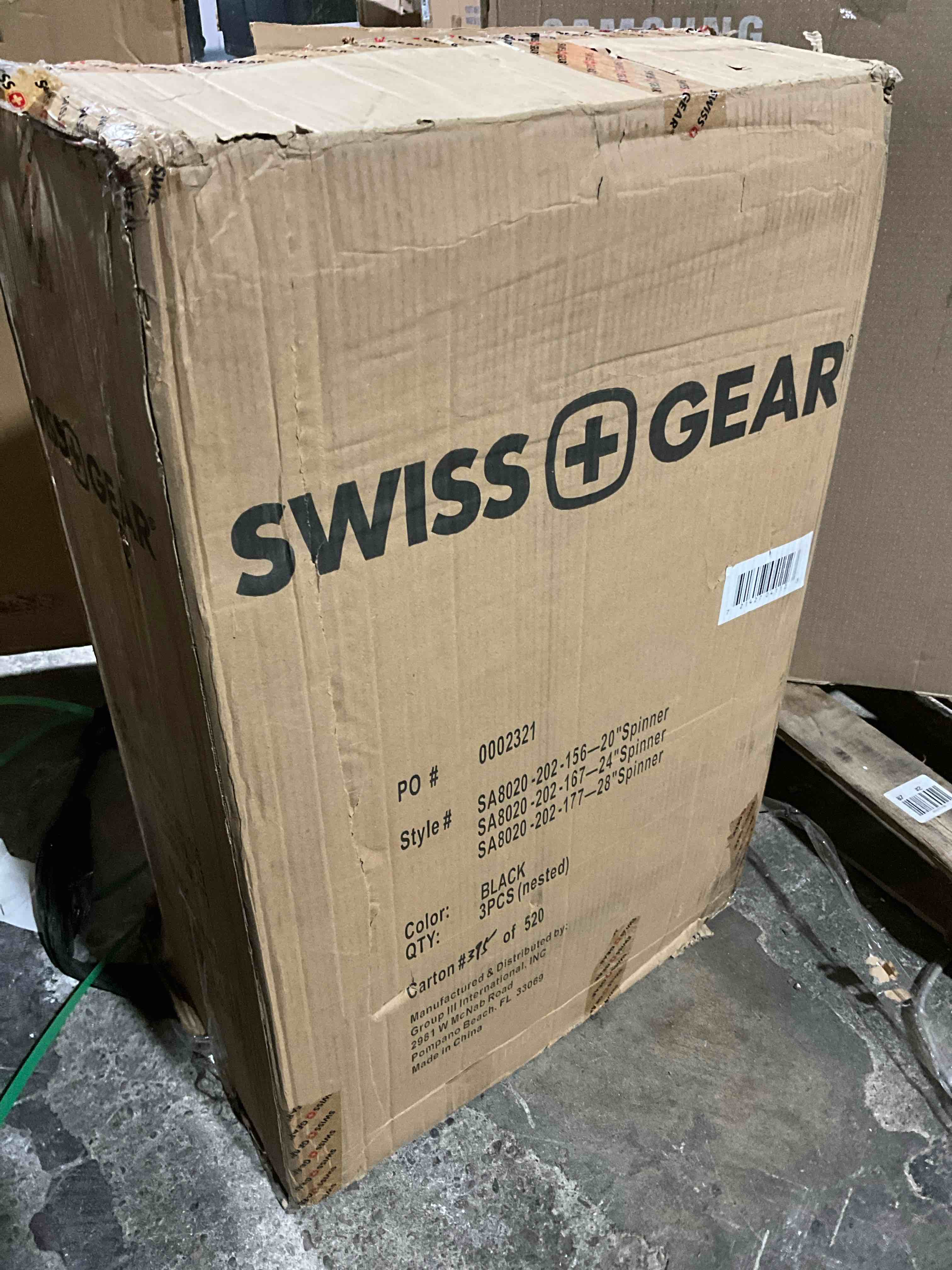 Condition photo showing New/Like New for Swissgear 8020 Expandable Hardside Spinner 3pc Luggage Set  Black