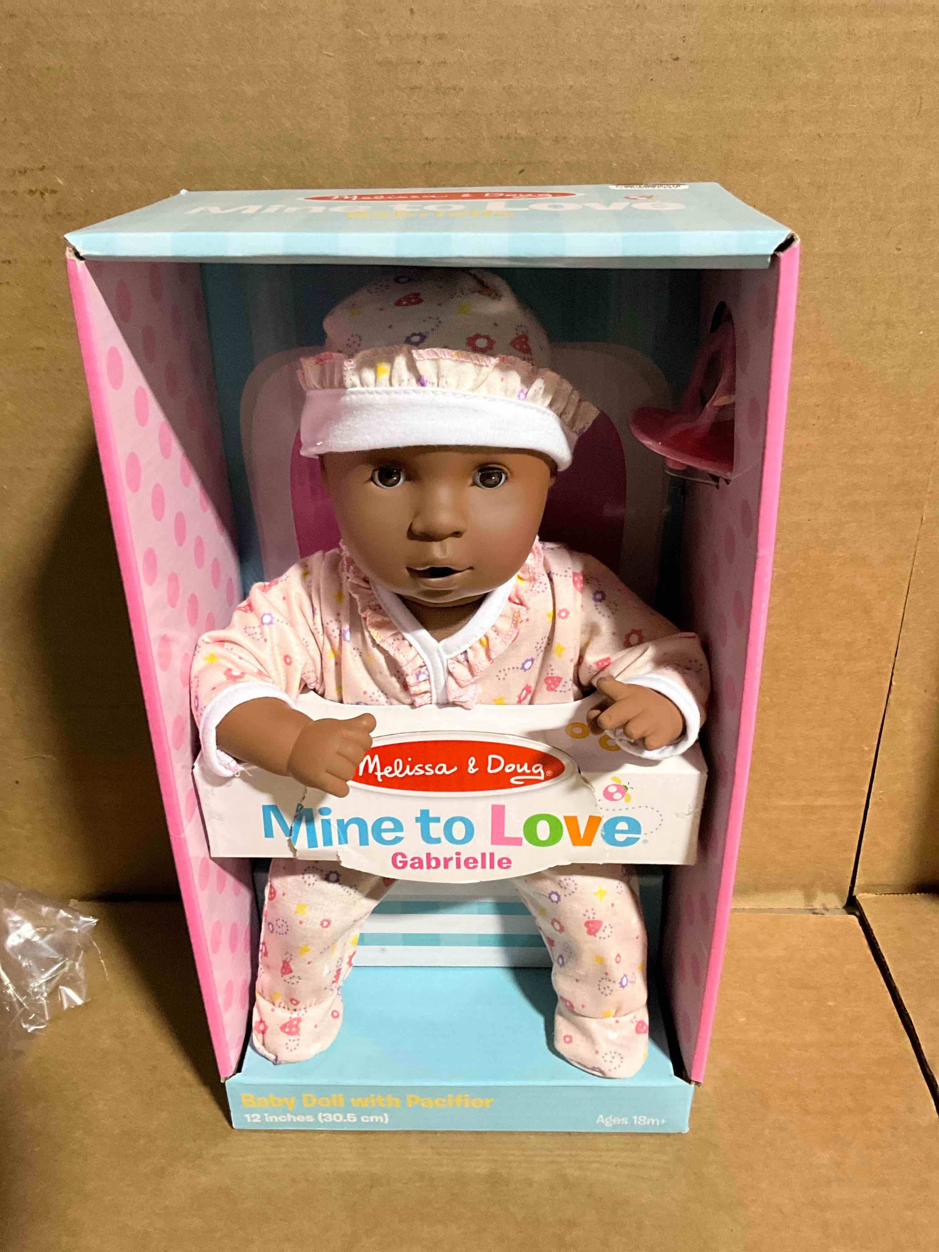 Condition photo showing New/Like New for Melissa & Doug Mine to Love 12" Baby Doll - Gabrielle with Romper and Hat