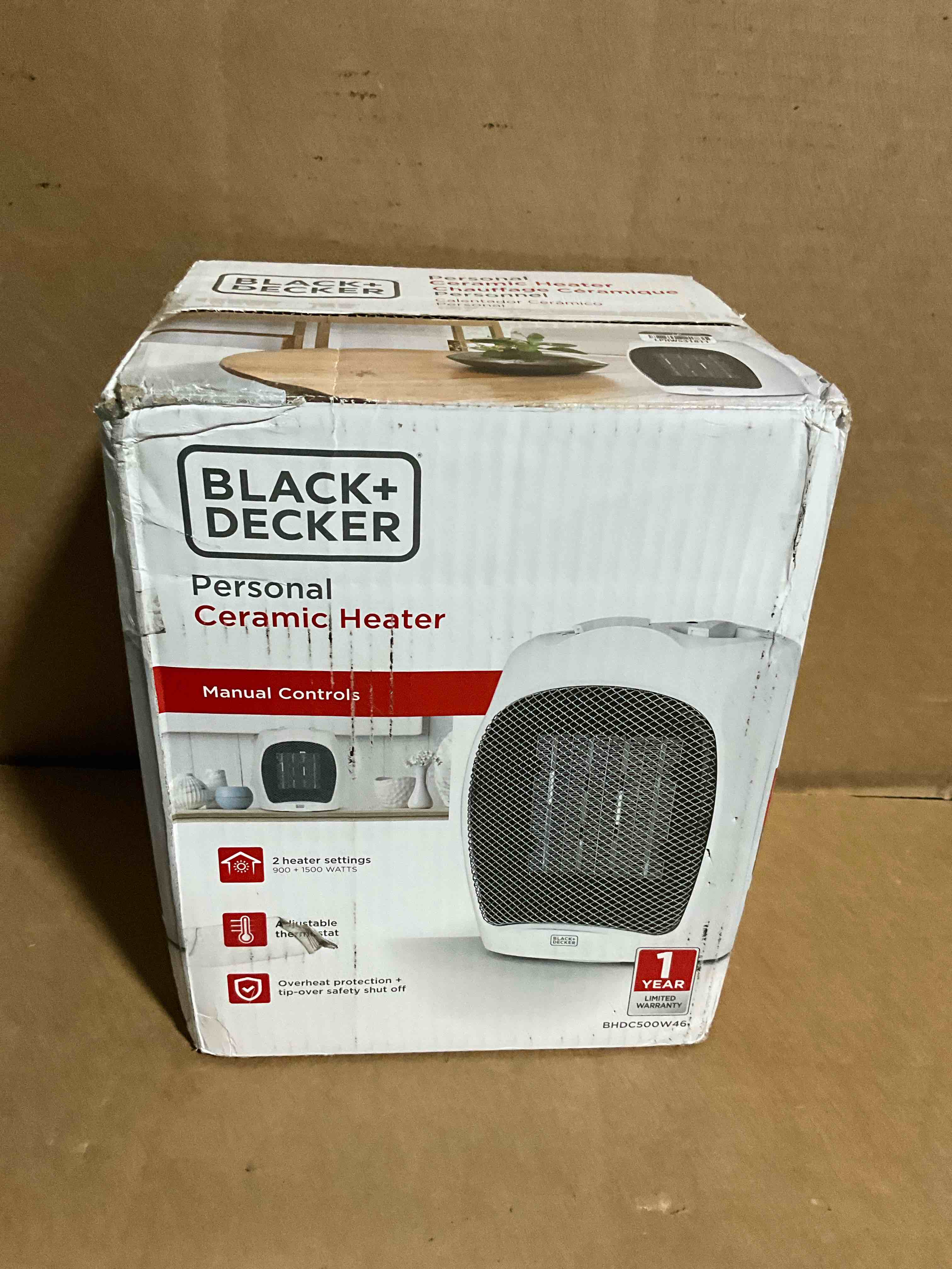 Condition photo showing New/Like New for BLACK+DECKER Portable Space Heater, 1500W Small Space Heater with Overheat Protection for Indoor Use