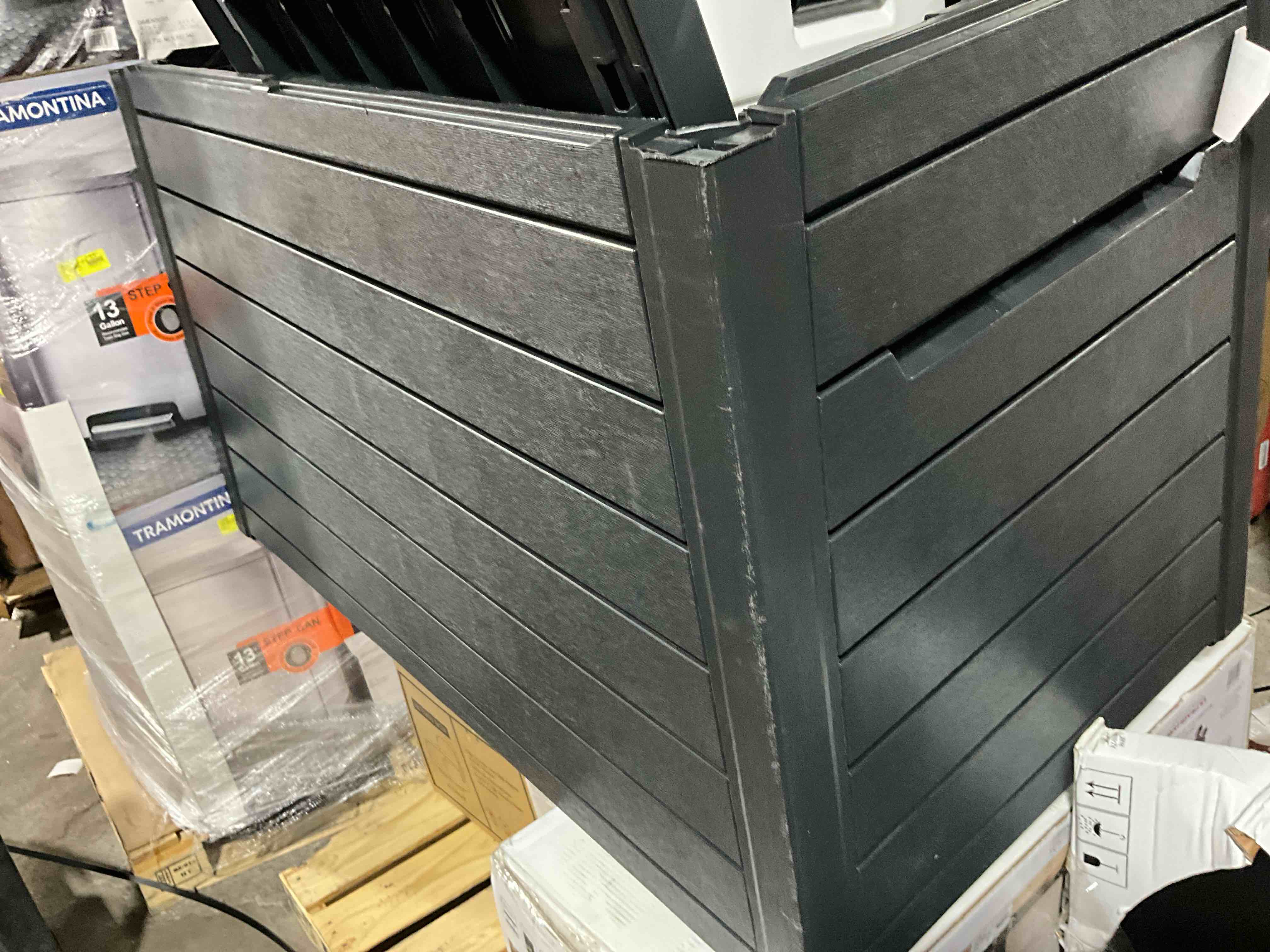 Condition photo showing As Is for keter 230 gal. xxl deck box