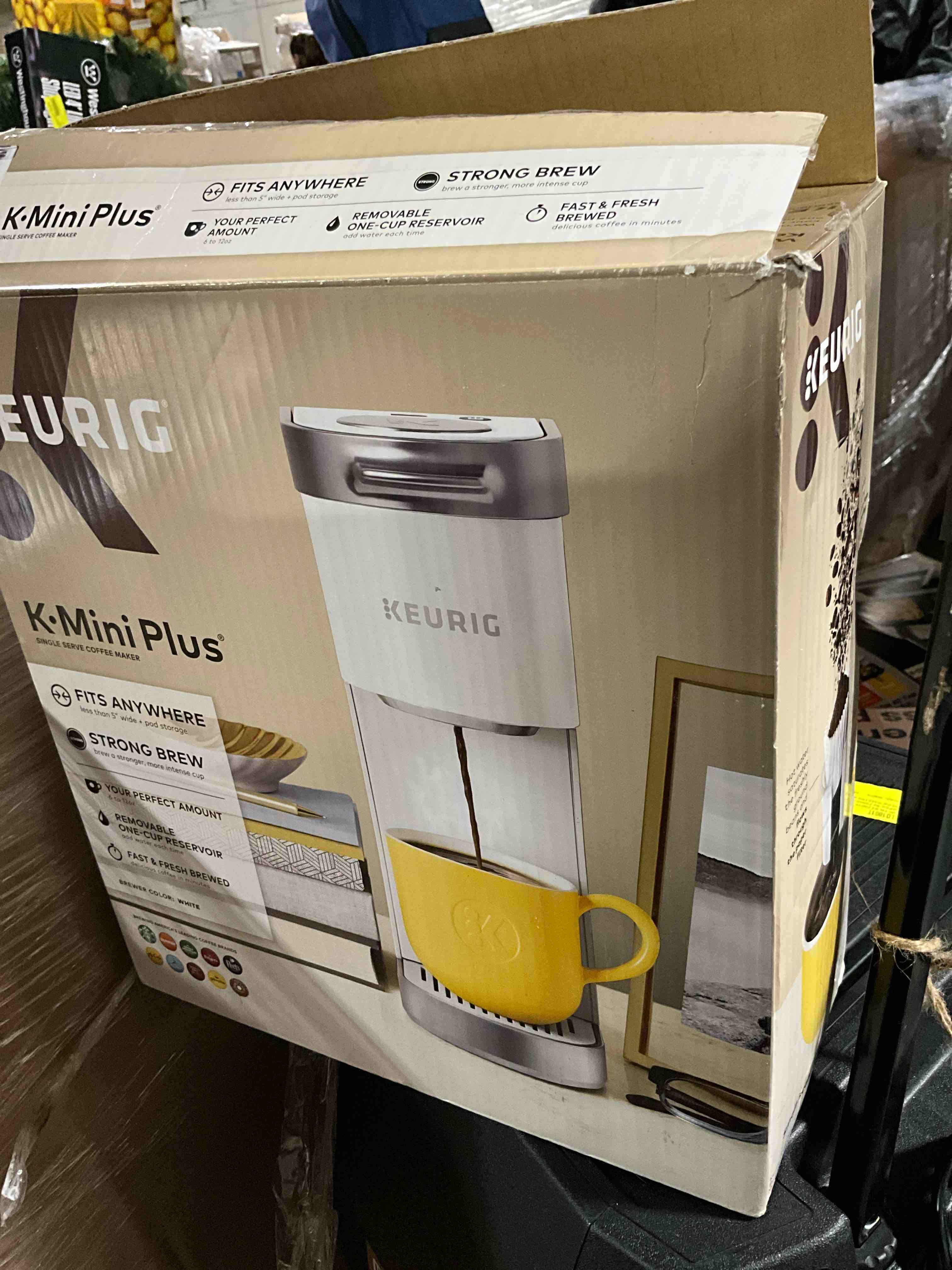 Condition photo showing As Is for keurig - k-mini plus single serve k-cup pod coffee maker - matte white