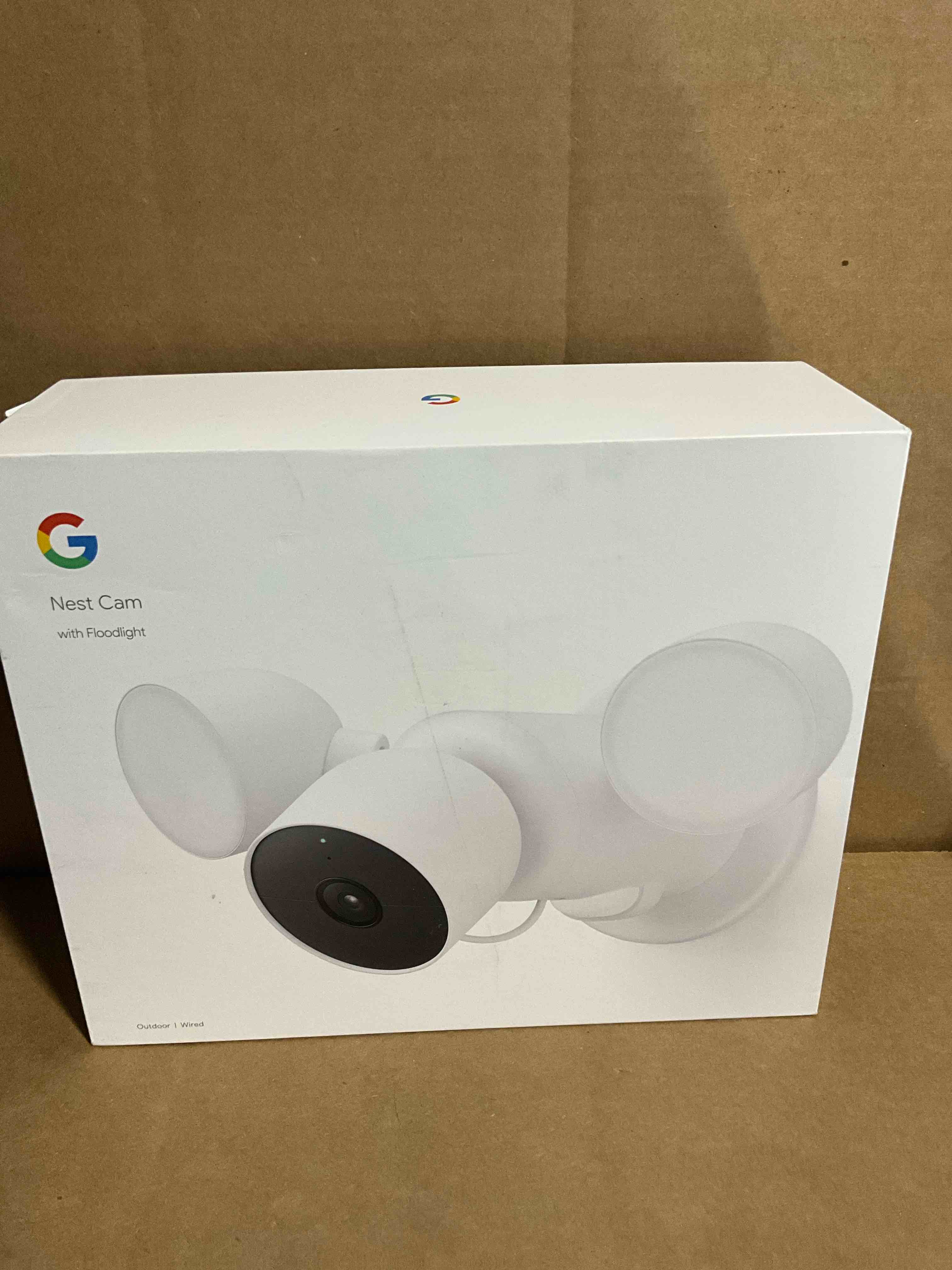 Condition photo showing New/Like New for google nest cam with floodlight - outdoor camera - floodlight security camera, white, 1 count (pack of 1)