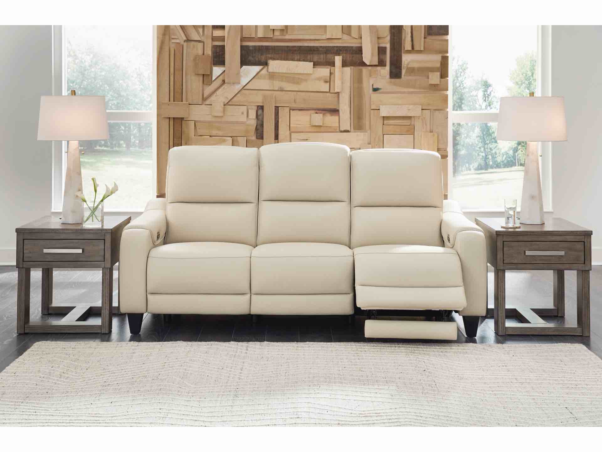 Mosswell Dual Power Leather Reclining Sofa