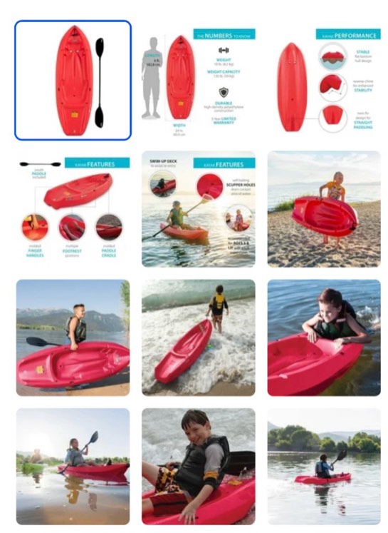 lifetime wave 6 ft youth sit-on-top kayak with paddle, fire red (91401)