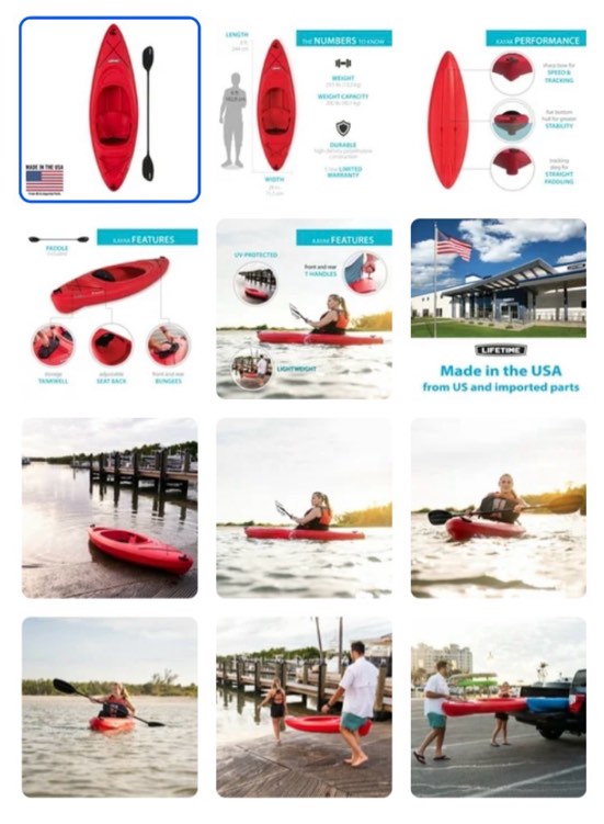 lifetime pacer 8 ft sit-inside kayak with paddle, fire red (91036)
