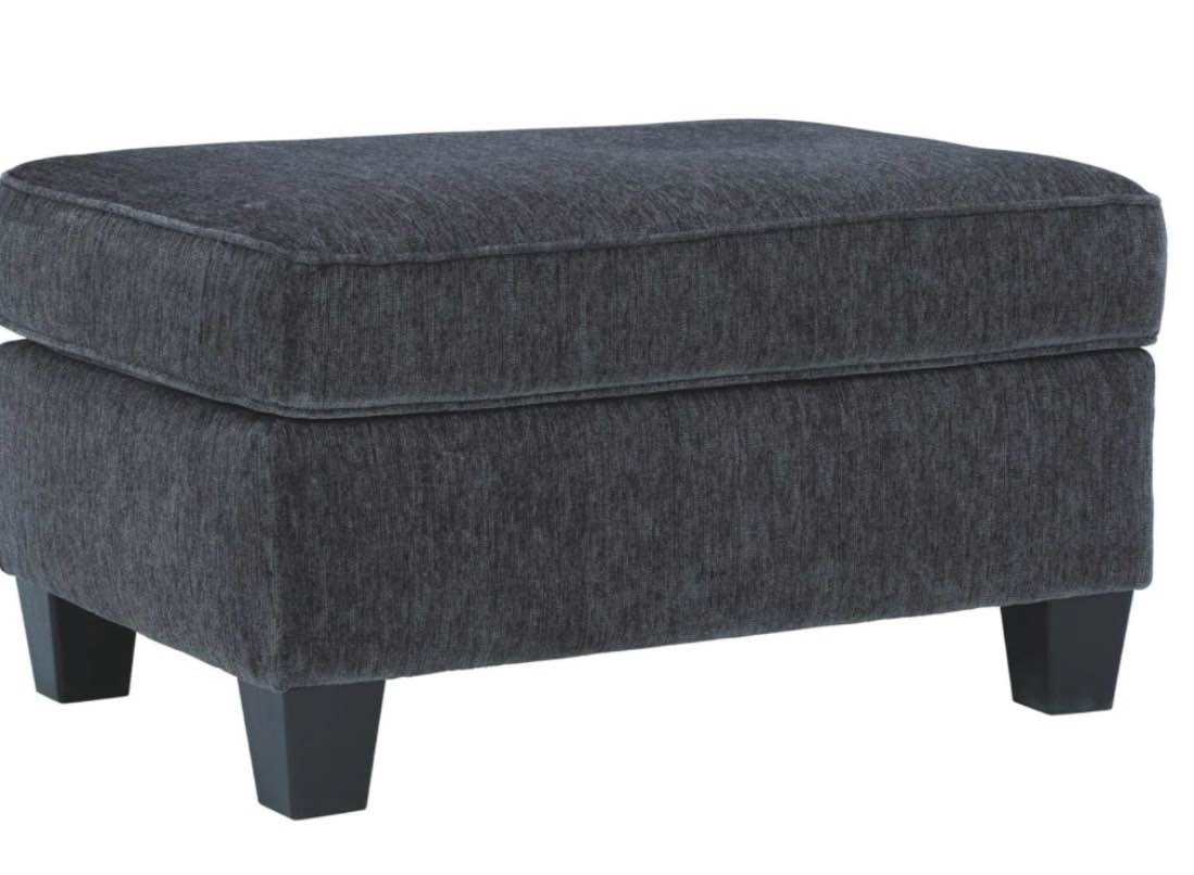 Abinger Contemporary Rectangle Ottoman, Dark Gray