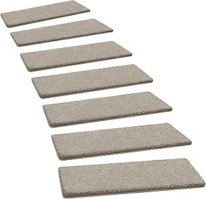 pure era color beige PURE ERA Carpet Stair Treads Ultra Plush 8" X 30" Soft Indoor Stair Protectors Pet-Friendly Non-Slip Skid Resistant Tape Free Washable Reusable(7 Pieces, Cream Gray) Touch the image to zoom in                     2+ PURE ERA Carpet Stair Treads Ultra Plush 8" X 30" Soft Indoor Stair Protectors Pet-Friendly Non-Slip Skid Resistant Tape Free Washable Reusable16 Piece, Cream Gray)