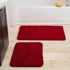 bath mat  whit anti skid  back color red 2 pcs 