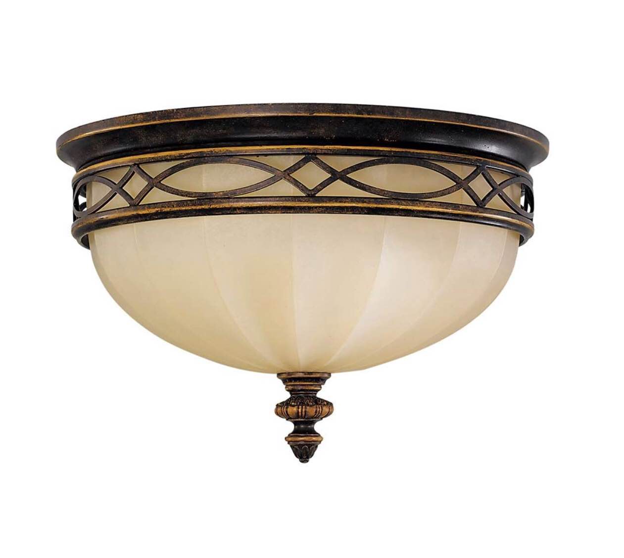 Drawing Room 3 Light Flush - Walnut