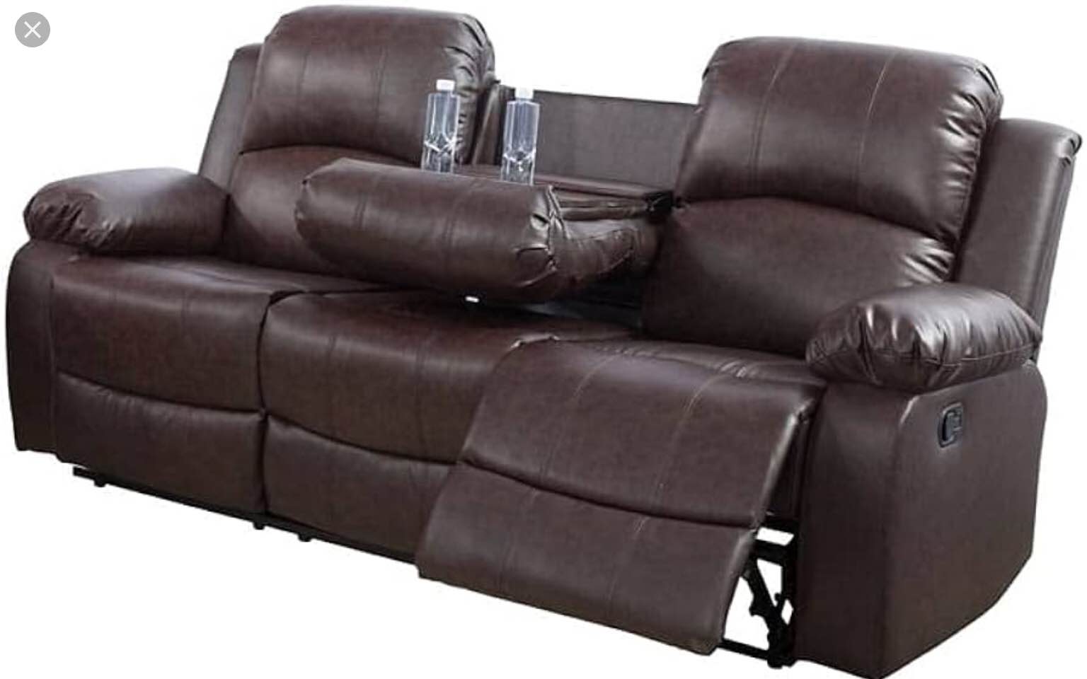  3+ GEBADOL Sectional Recliner Sofa Set with Drop Down Table,3 PCS Motion Sofa Loveseat Recliner Couch Manual Reclining Chair for Living  Room (
