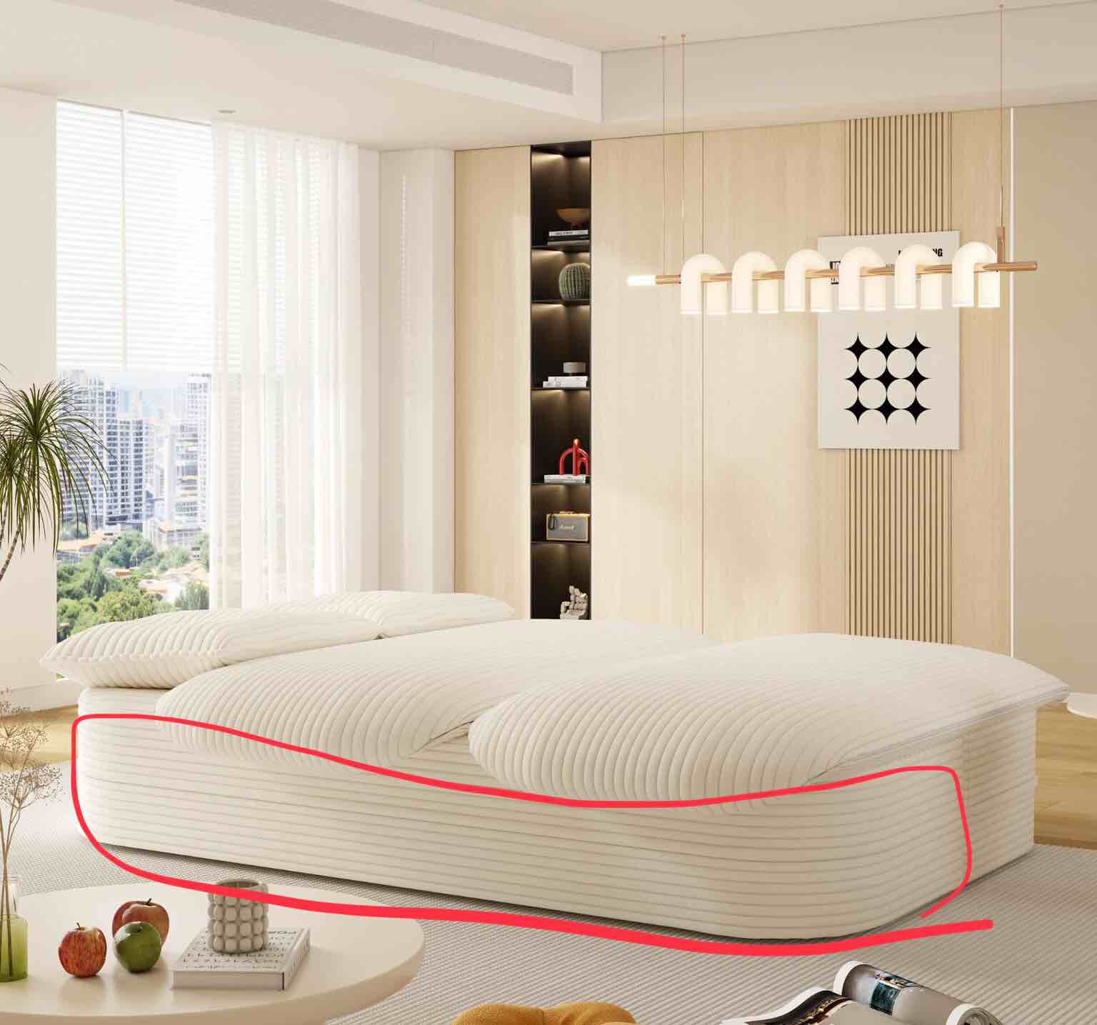   similar,Sleeper Sofa Bed with  2-in-1 Fold Out Couch, Upholstered in Luxurious Plush Corduroy Fabric, Deep Seat Couch for Living Room, Bedroom, Guest Room, Beige