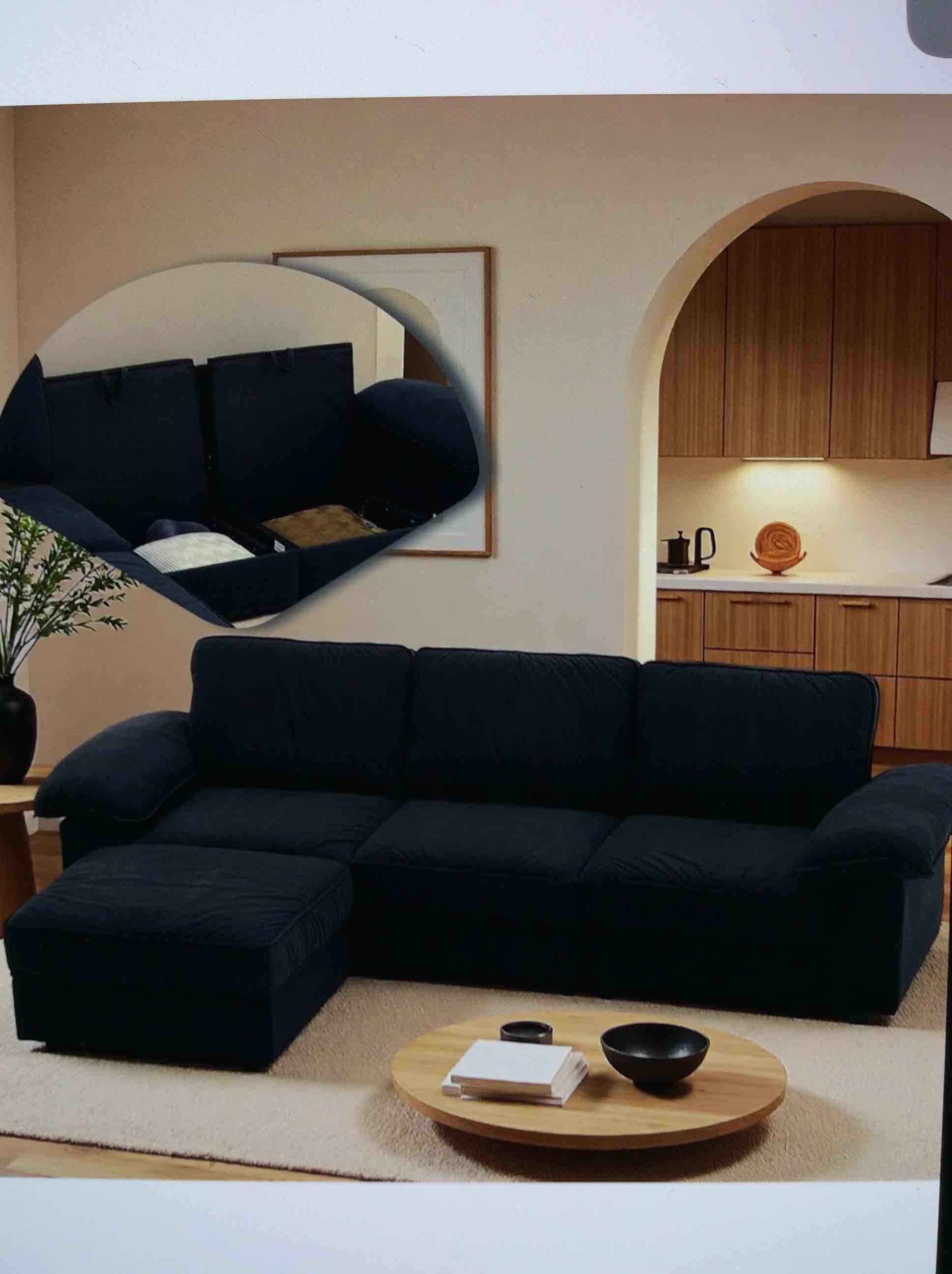 Sectionals two seater sofa with Ottoman ,two seater sofa. Only the part enclosed within the re circle 