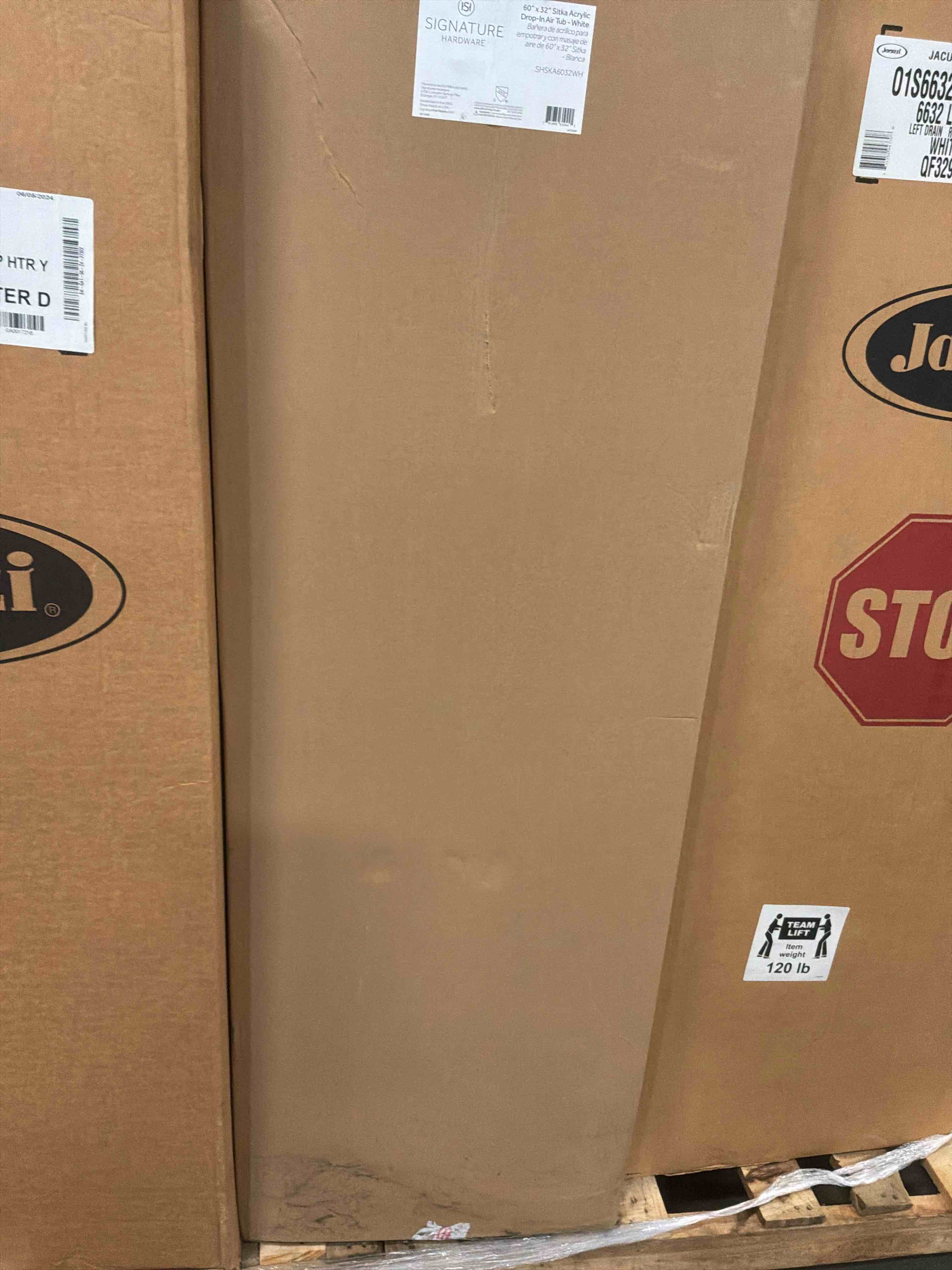 Condition photo showing Good Condition for mirabelle mirska6032 white 60" x 32" acrylic air bathtub for drop in or undermount