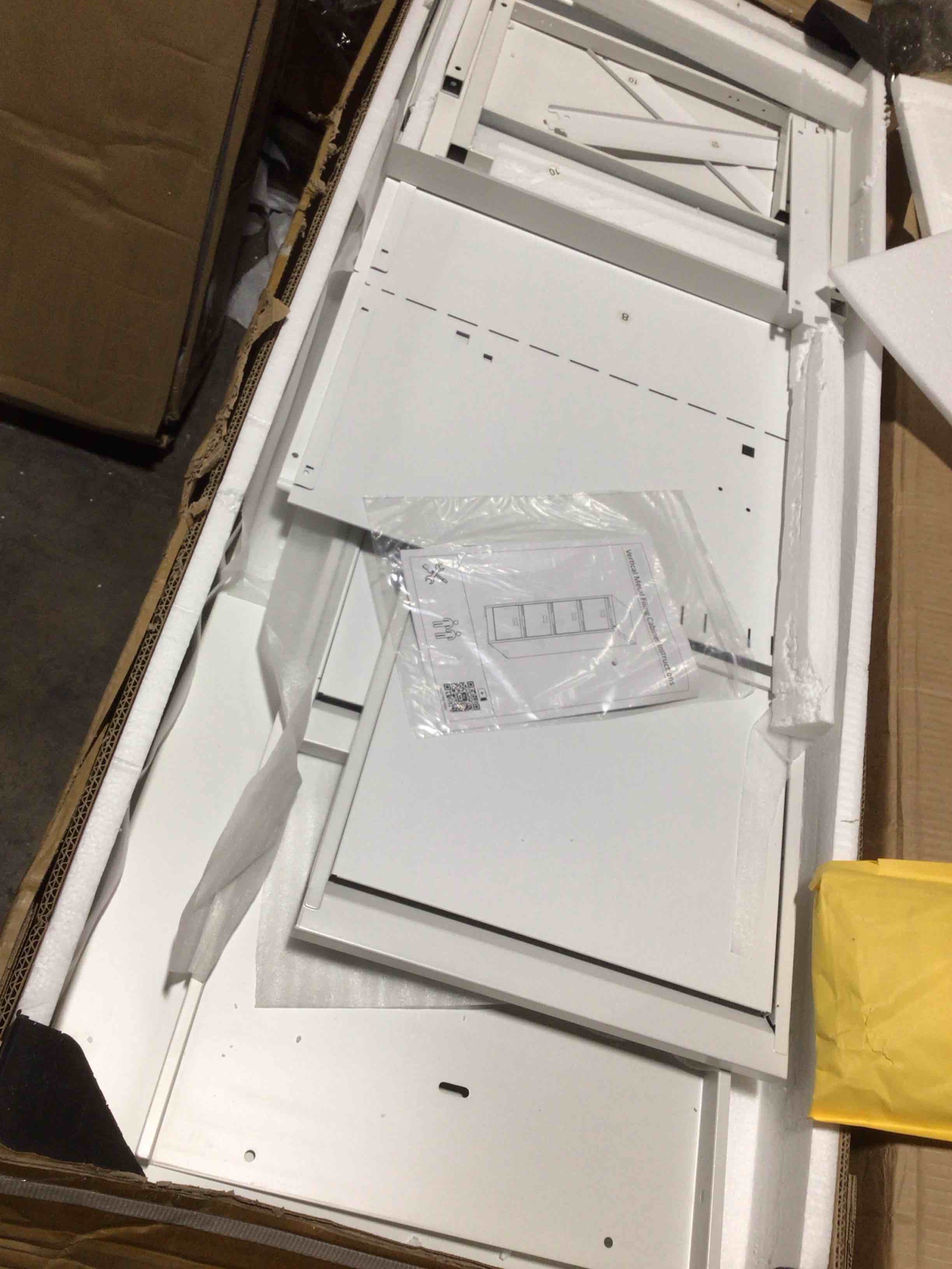 Condition photo showing Good Condition for (similar) MIIIKO 4 Drawer File Cabinet, White Vertical Filing Cabinets with Lock, Home Office File Folders Storage Cabinet for Letter Legal A4 File Size White 4 Drawer