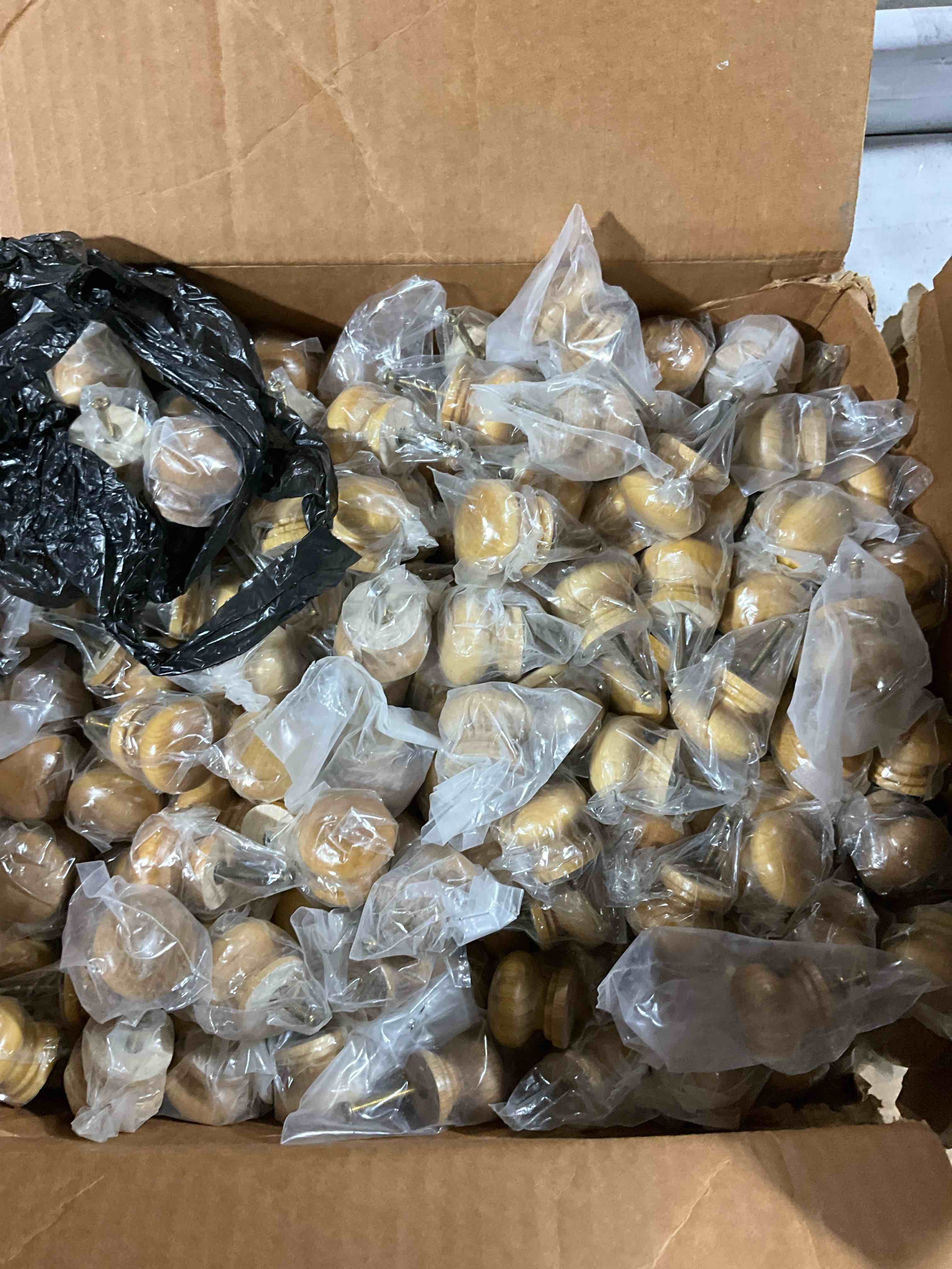 Condition photo showing New/Like New for Box of 100 Wooden Cabinet Knobs Unfinished Wood Knobs for Dresser Mushroom Drawer Knobs