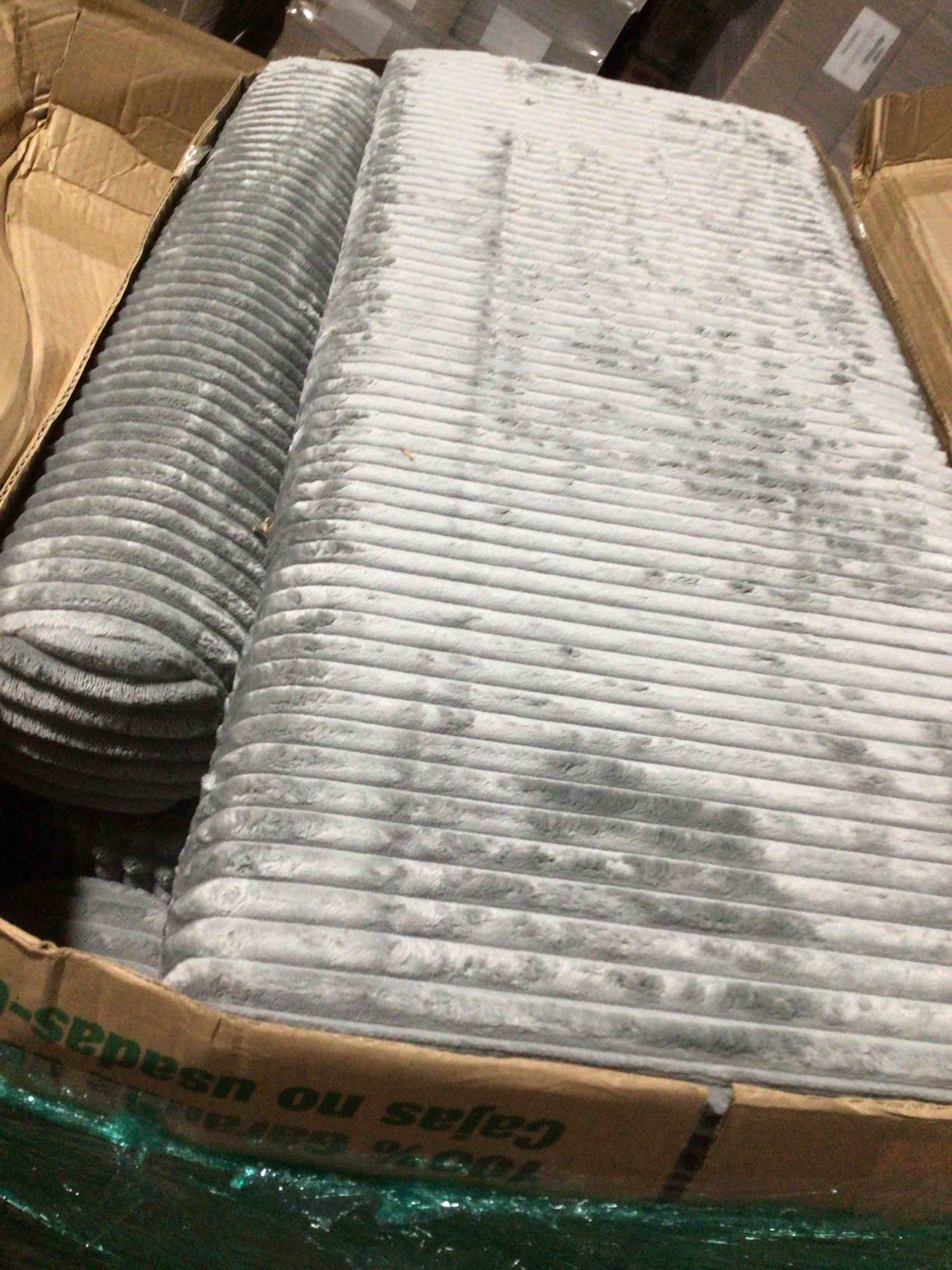 Condition photo showing As Is for (incomplete) LOOWIT 120” W MODERN CORDUROY 4 PIECE