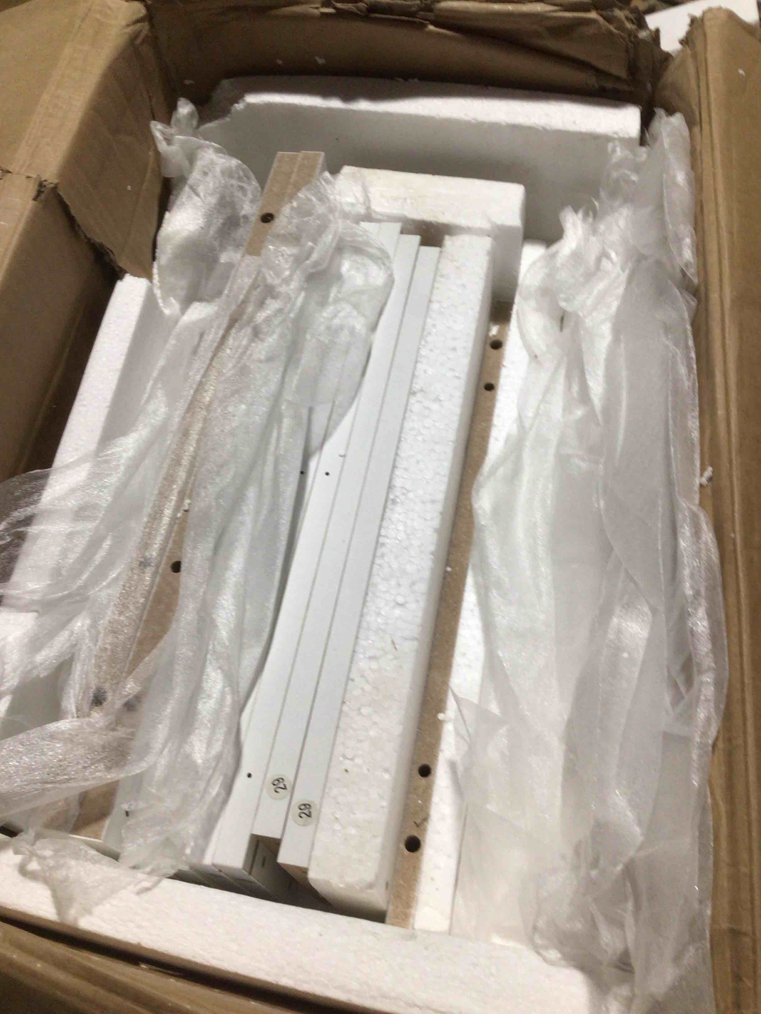 Condition photo showing As Is for Kalauni 71” kitchen pantry storage cabinets with 2 drawers