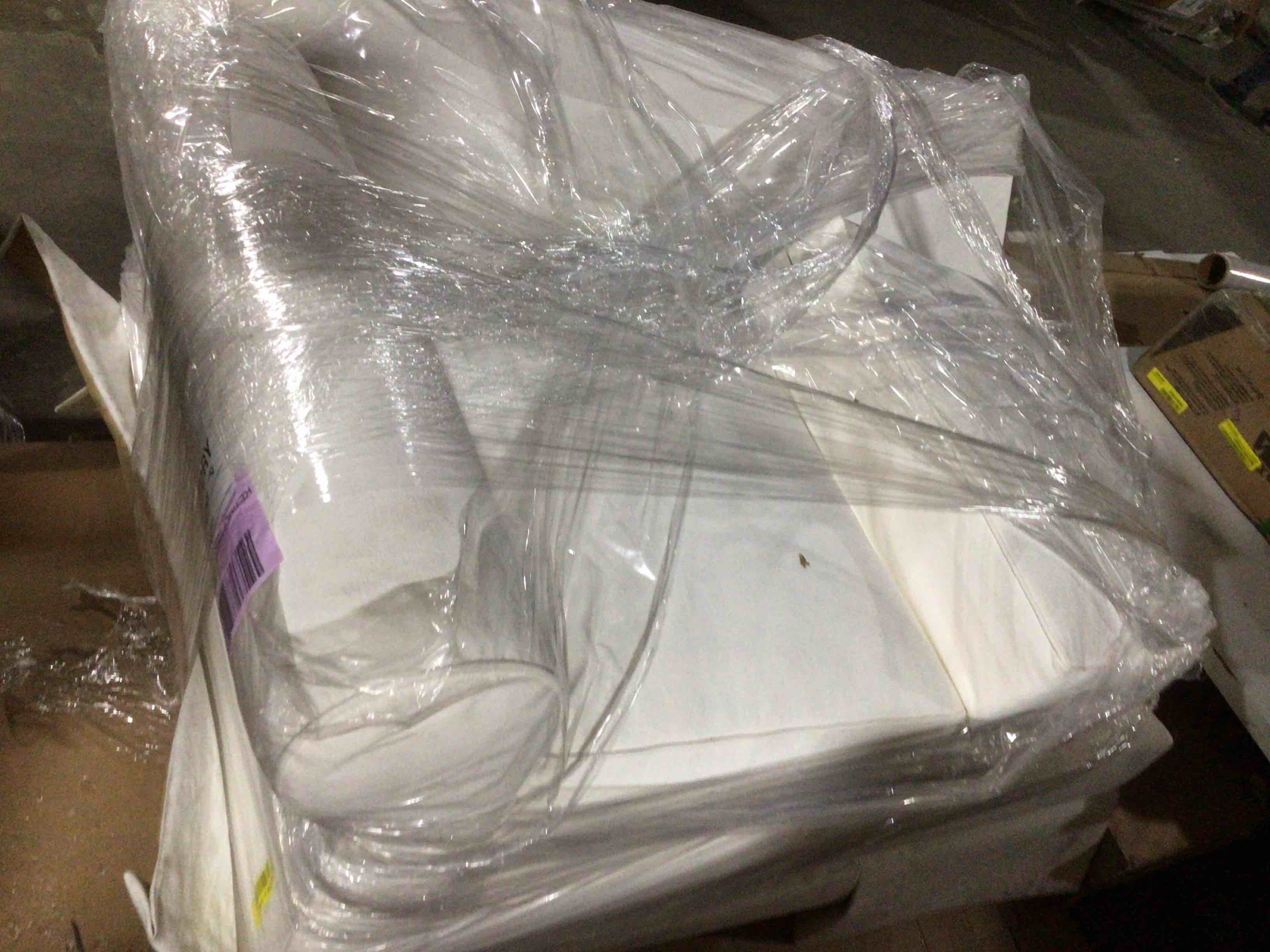 Condition photo showing As Is for ((incomplete) (similar) Modular Sectional Sofa Set, Comfy Upholstered Chenille U-Shaped Sofa Set with Pillows, 2-Seater Sofa and Arm Chairs, Modern Free Combination Deep Seat Couch Furniture for Living Room Office, White