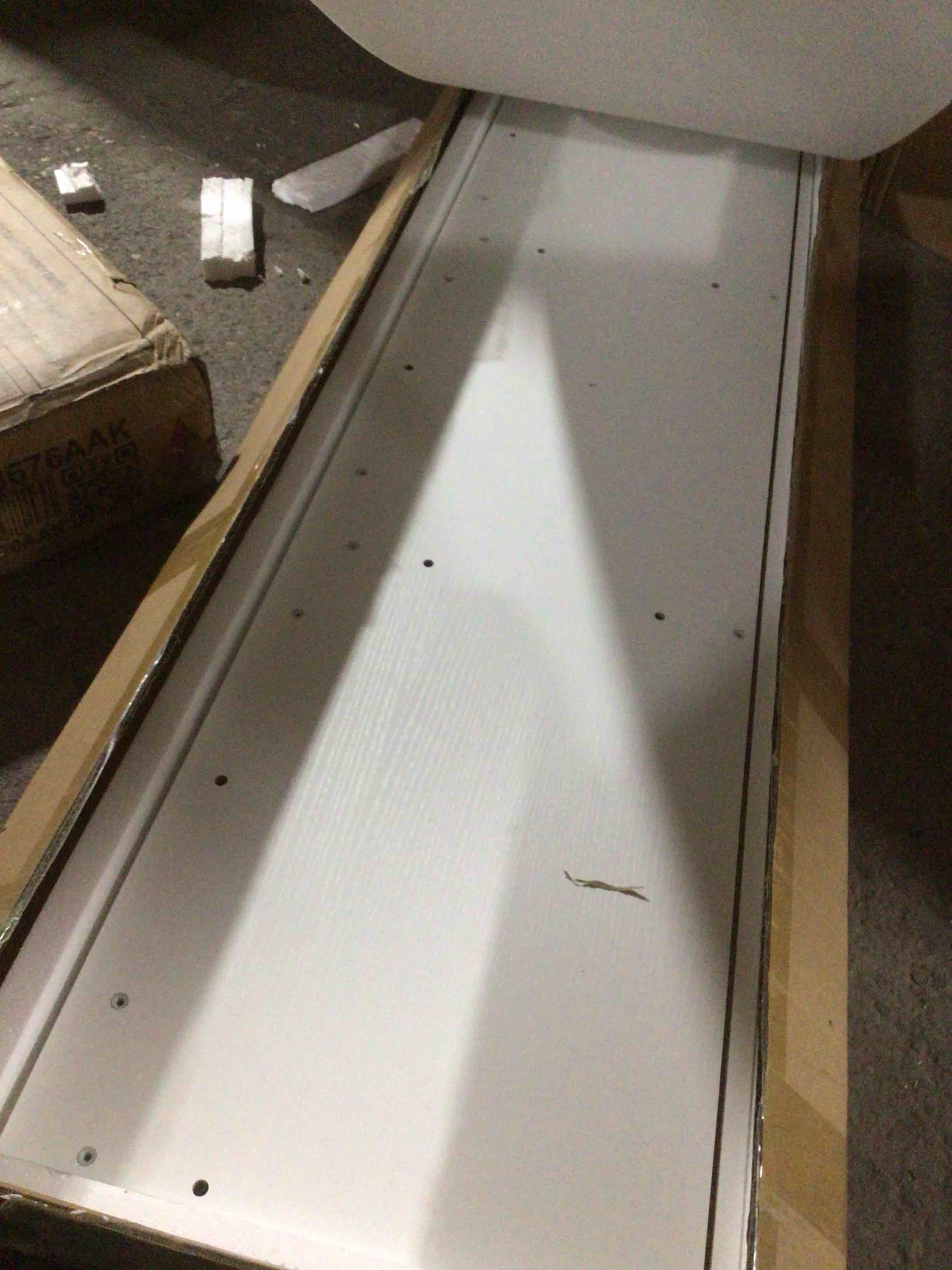 Condition photo showing Good Condition for Replacement shelving for base cabinet , white, 16” x 59” 