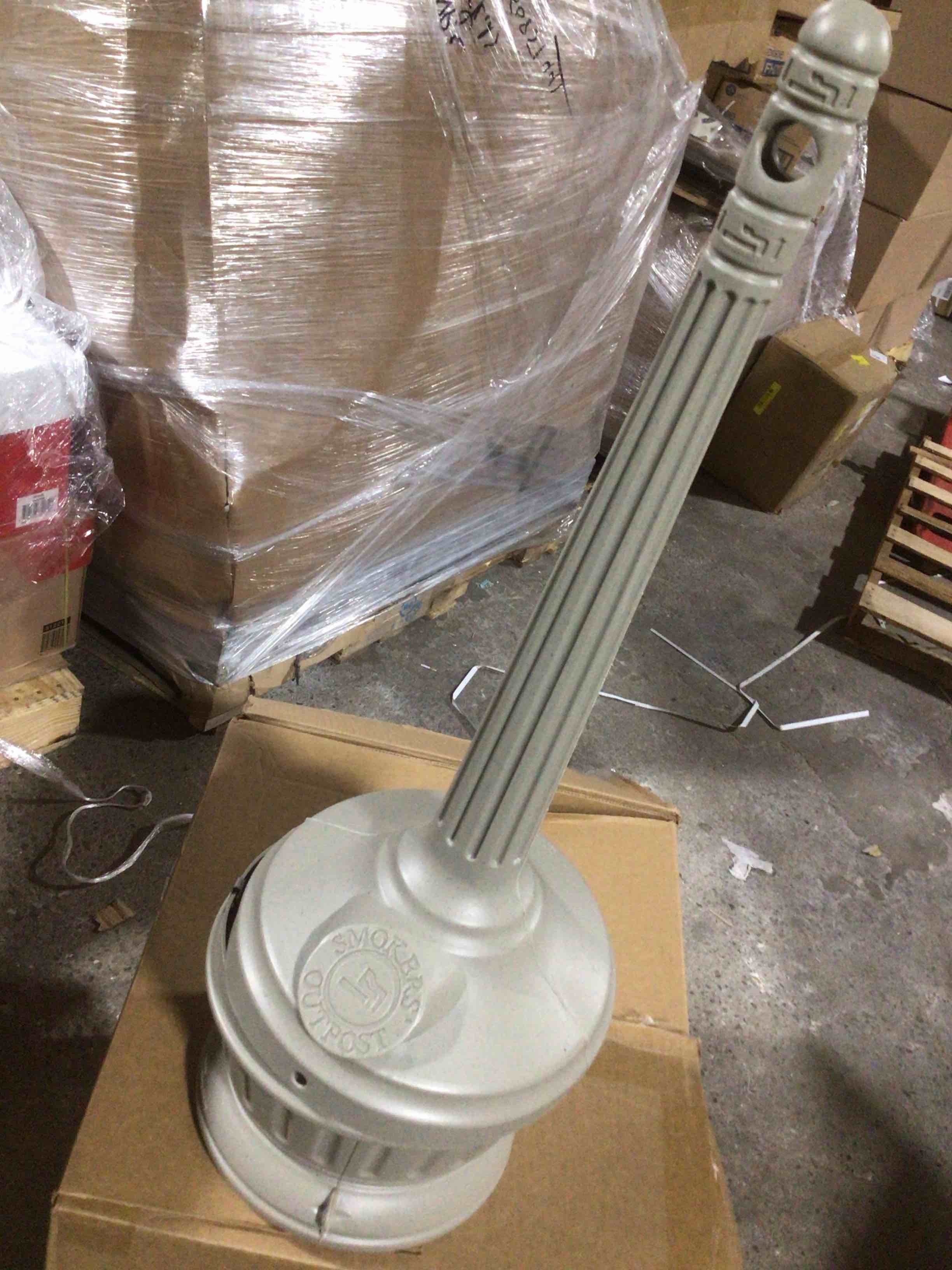 Condition photo showing Good Condition for Commercial Zone Smokers' Outpost Outdoor Ash Urn, Beige HDPE, 1.25 Gal. (711402)