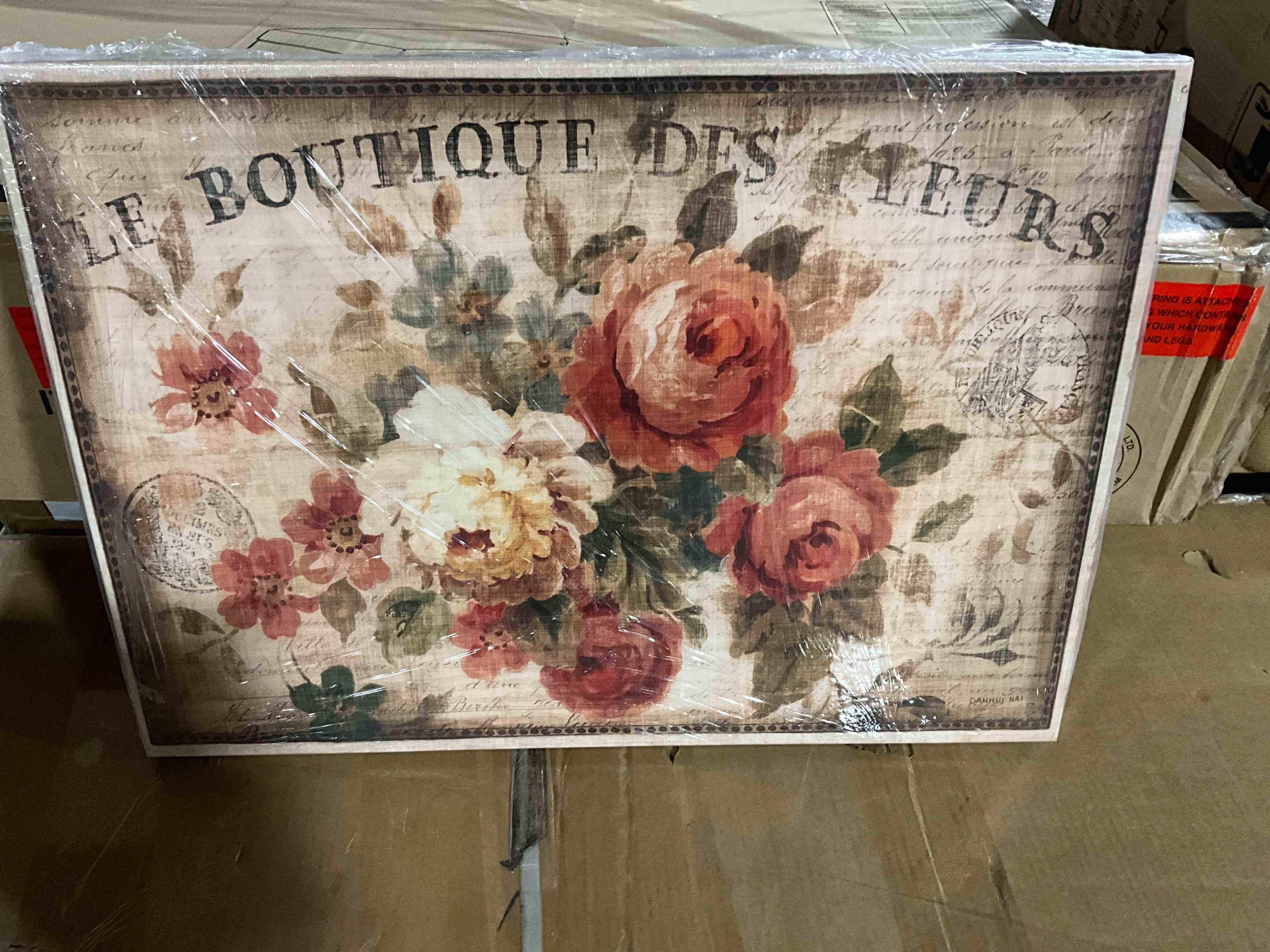 Condition photo showing New/Like New for le boutique des fleurs canvas wall art vintage 