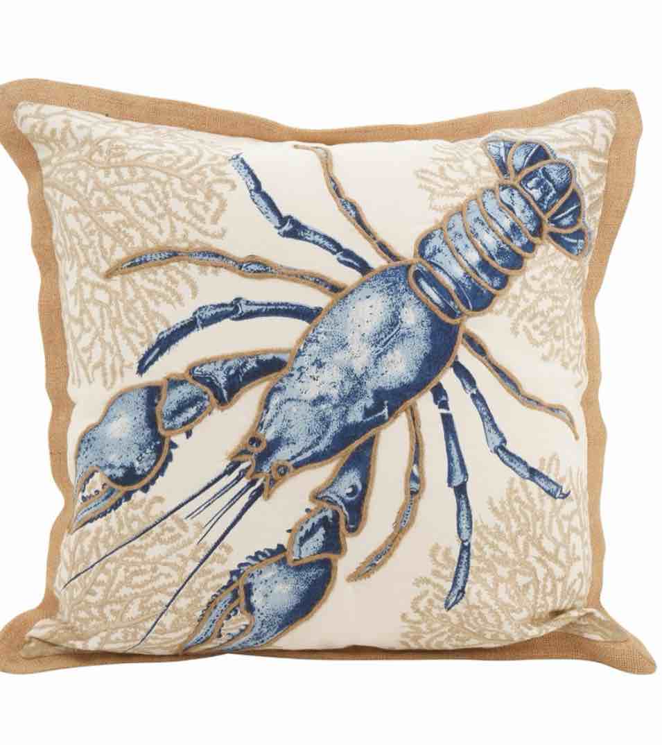 Saro Lifestyle Lobster Down Filled Cotton Throw Pillow
