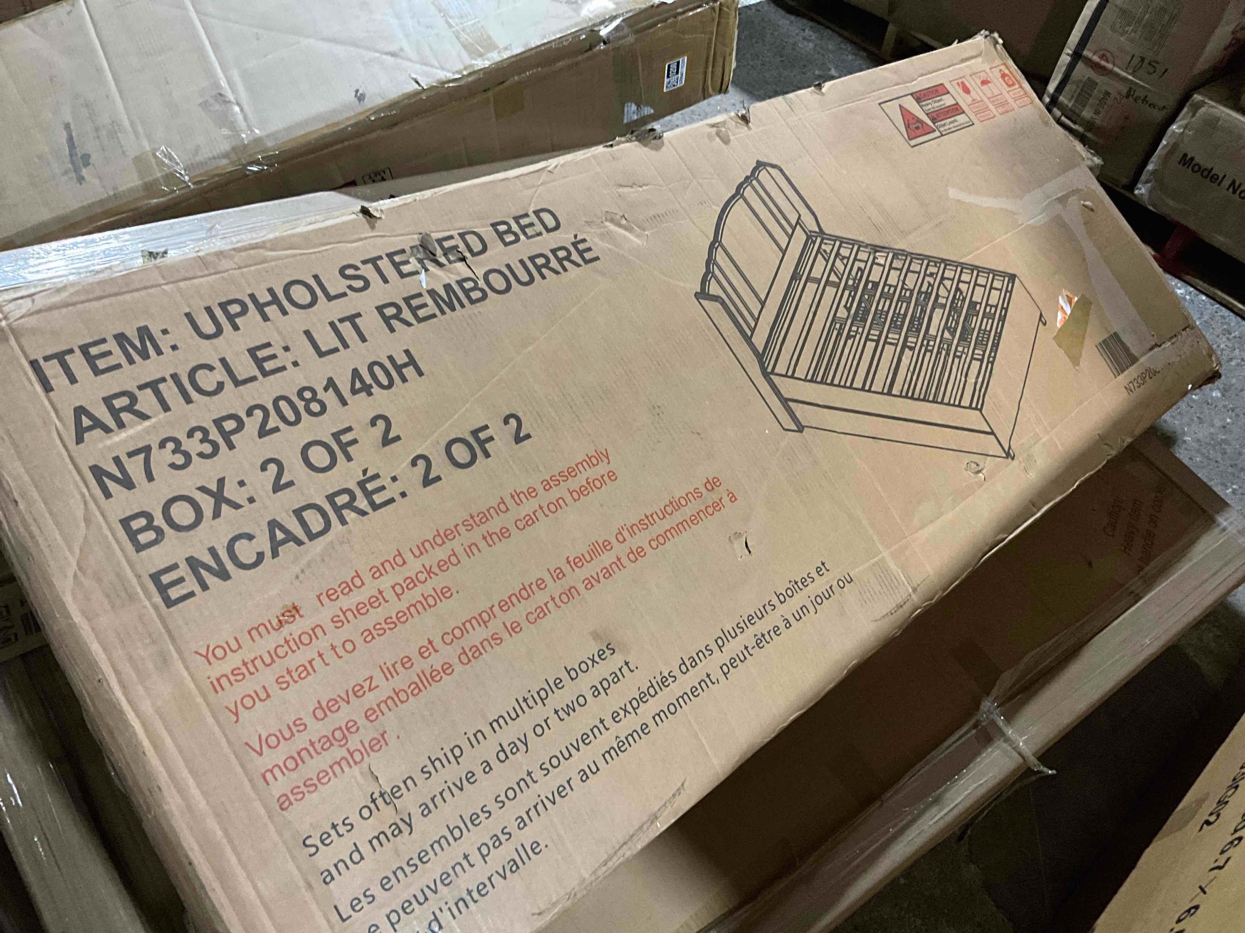 Condition photo showing Good Condition for upholstered bed pink queen
