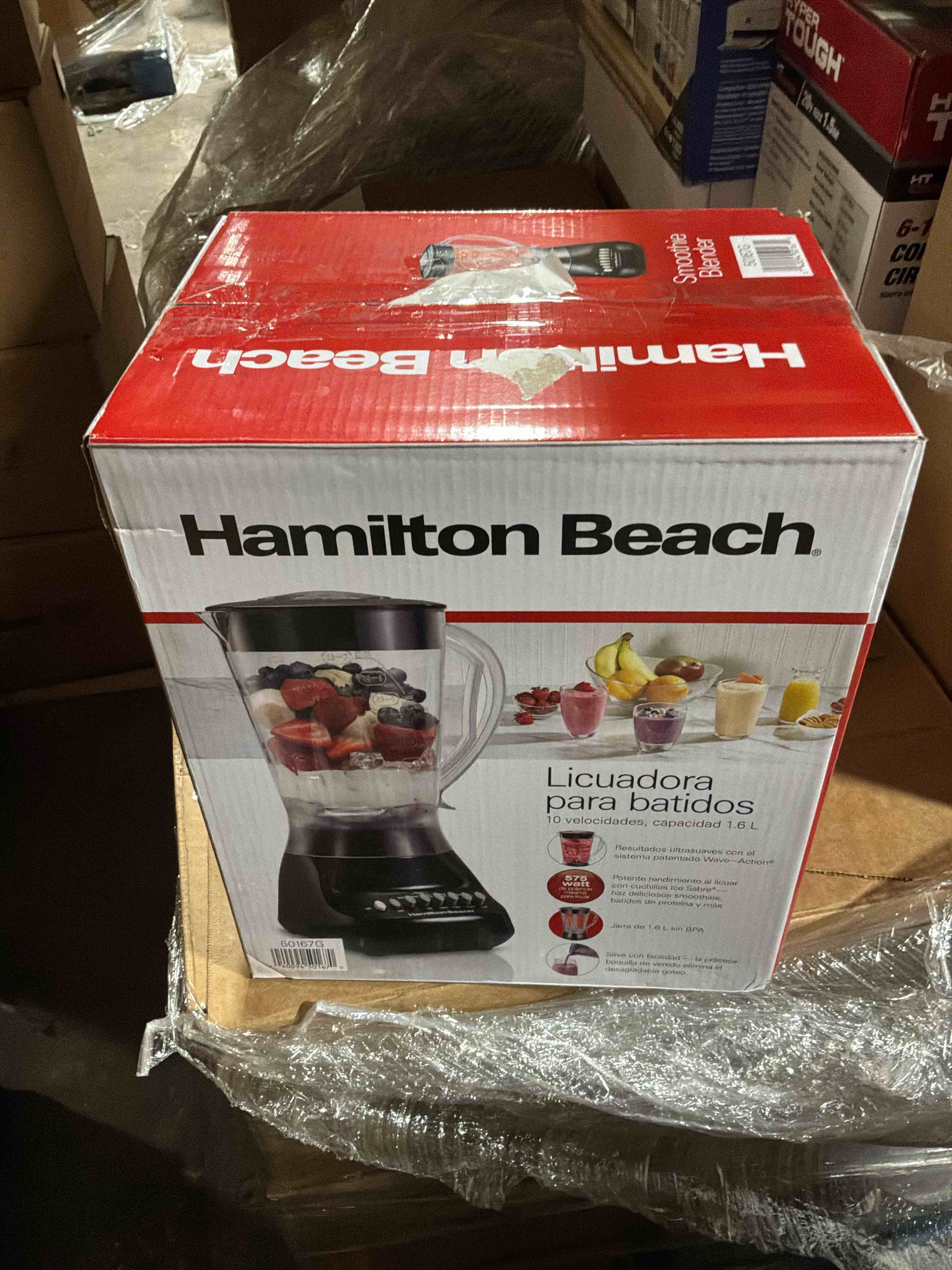 Condition photo showing As Is for hamilton beach 10 speed 56 ounce plastic jar smooth blender in black