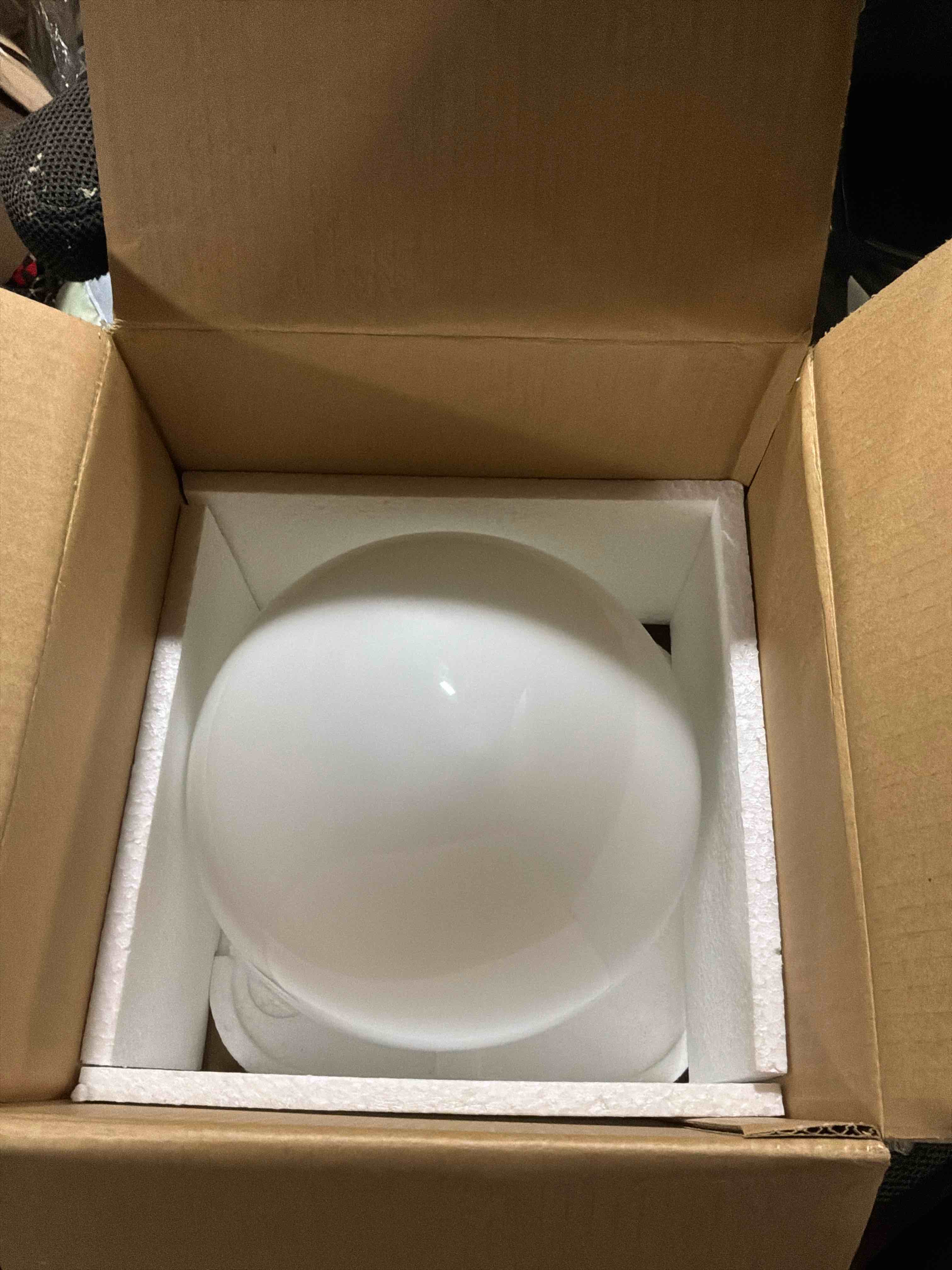 Condition photo showing New/Like New for similar to 12" white acrylic round plastic light globe pole post lamp outdoor fixture new (item_by#lightsnglobes_ff