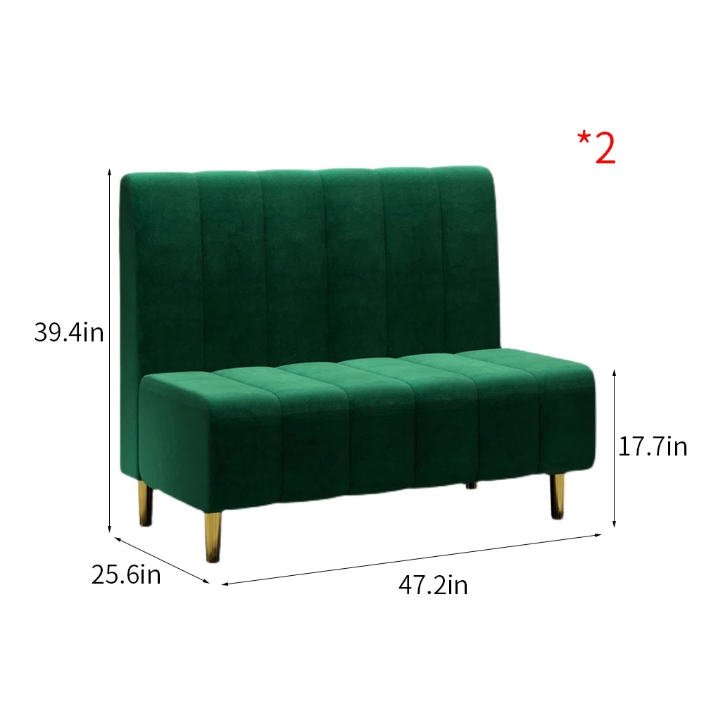 Condition photo showing Good Condition for nordic cafe dessert shop restaurant green benches polyester blend upholstered bench