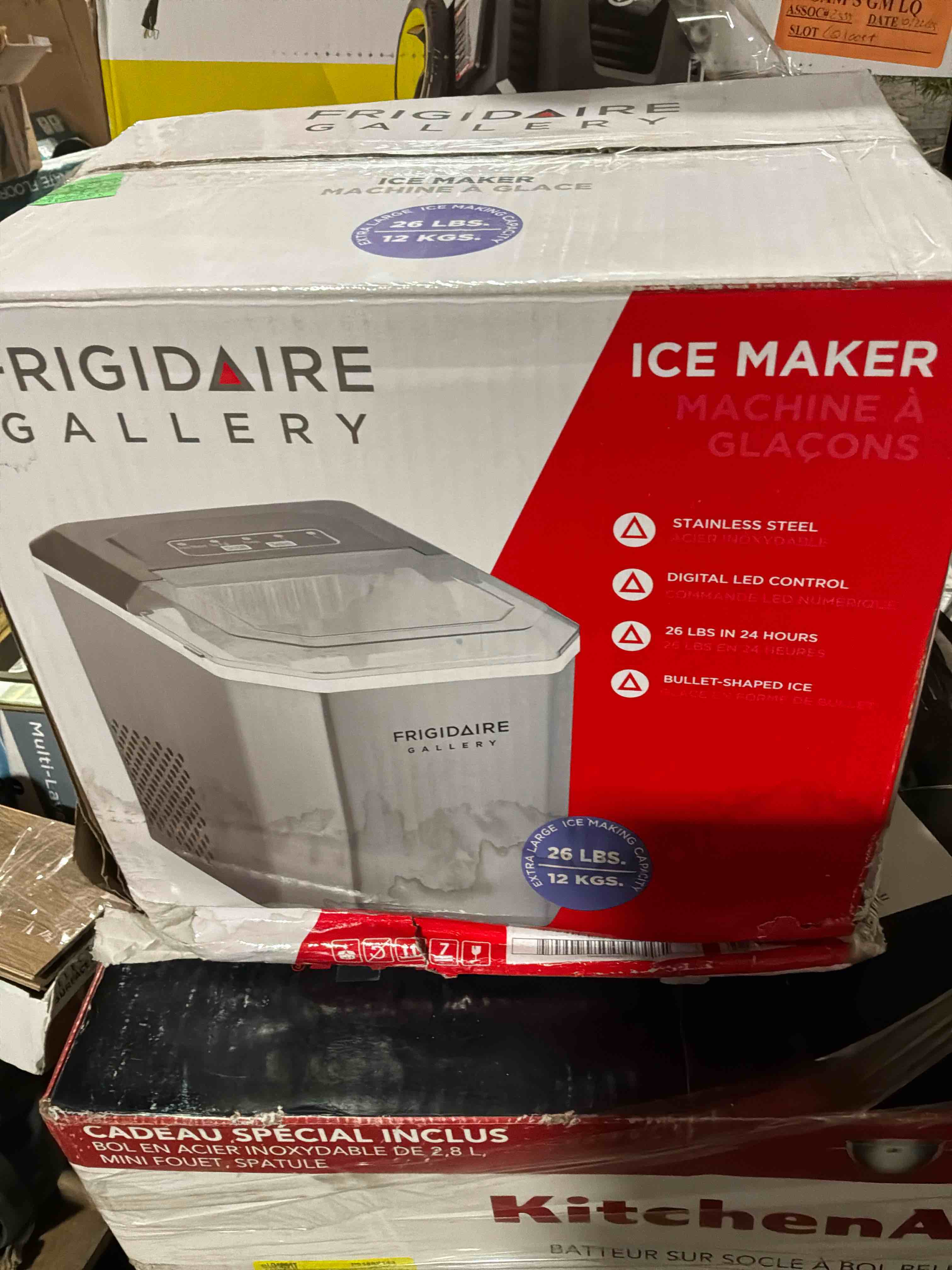 Condition photo showing New/Like New for frigidaire gallery stainless steel ice maker  26 pounds