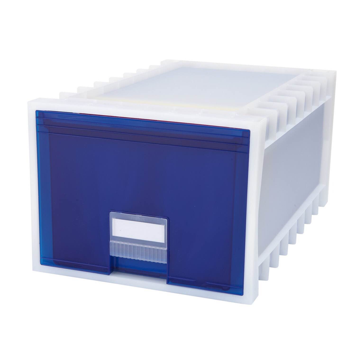 storex stackable storage drawer blue/white 61104u01c