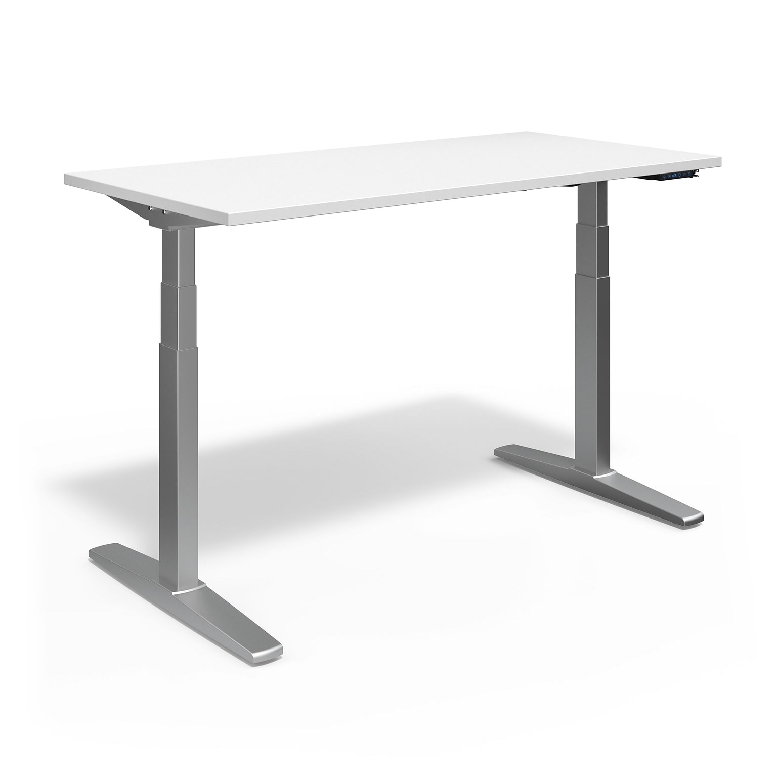 union & scale 55w electric rectangular adjustable standing desk with micro movements, white (un62092 | quill