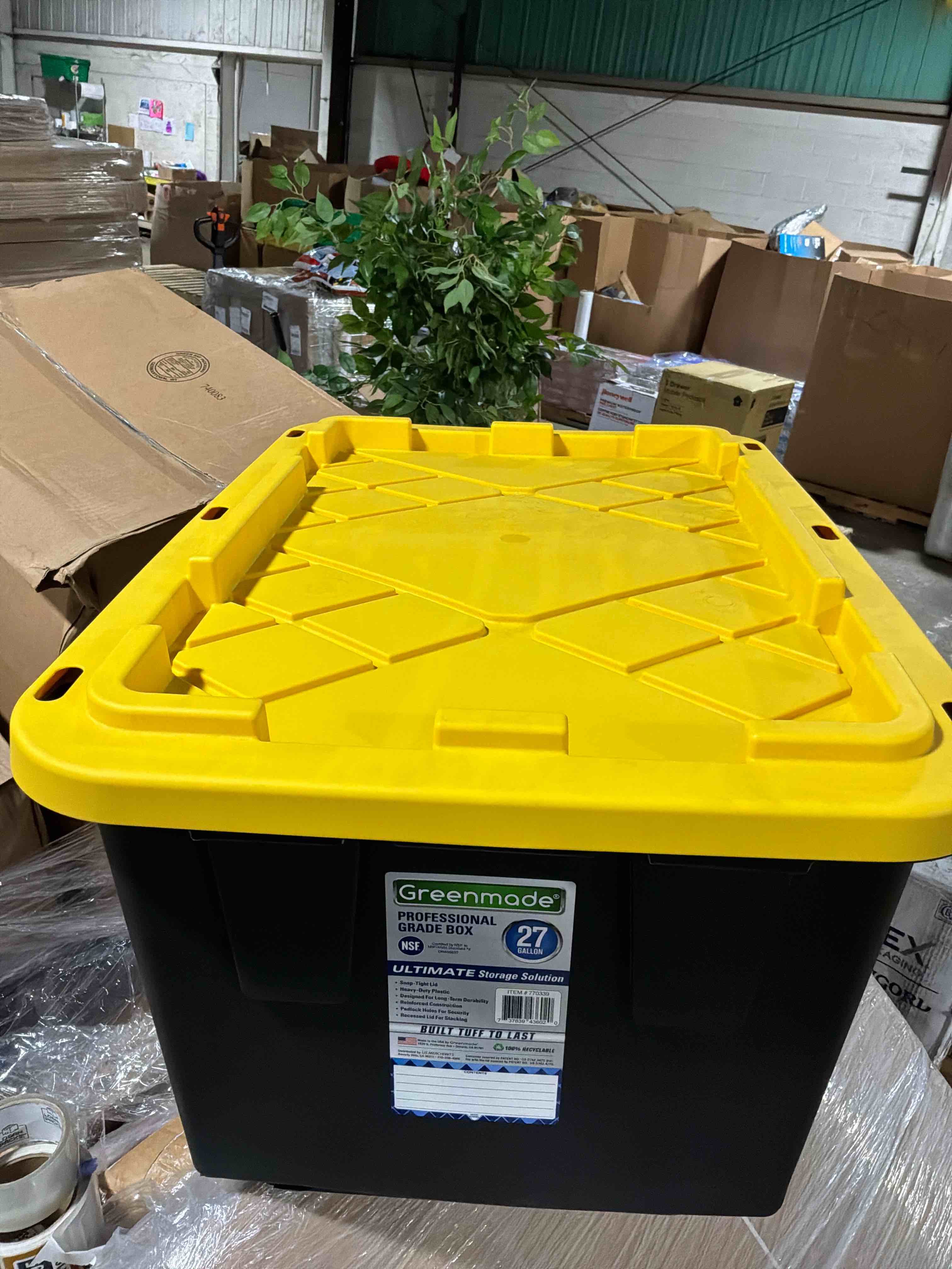 Condition photo showing Good Condition for greenmade storage 27 gallon 30?x20?x14? made in usa certified by nsf new