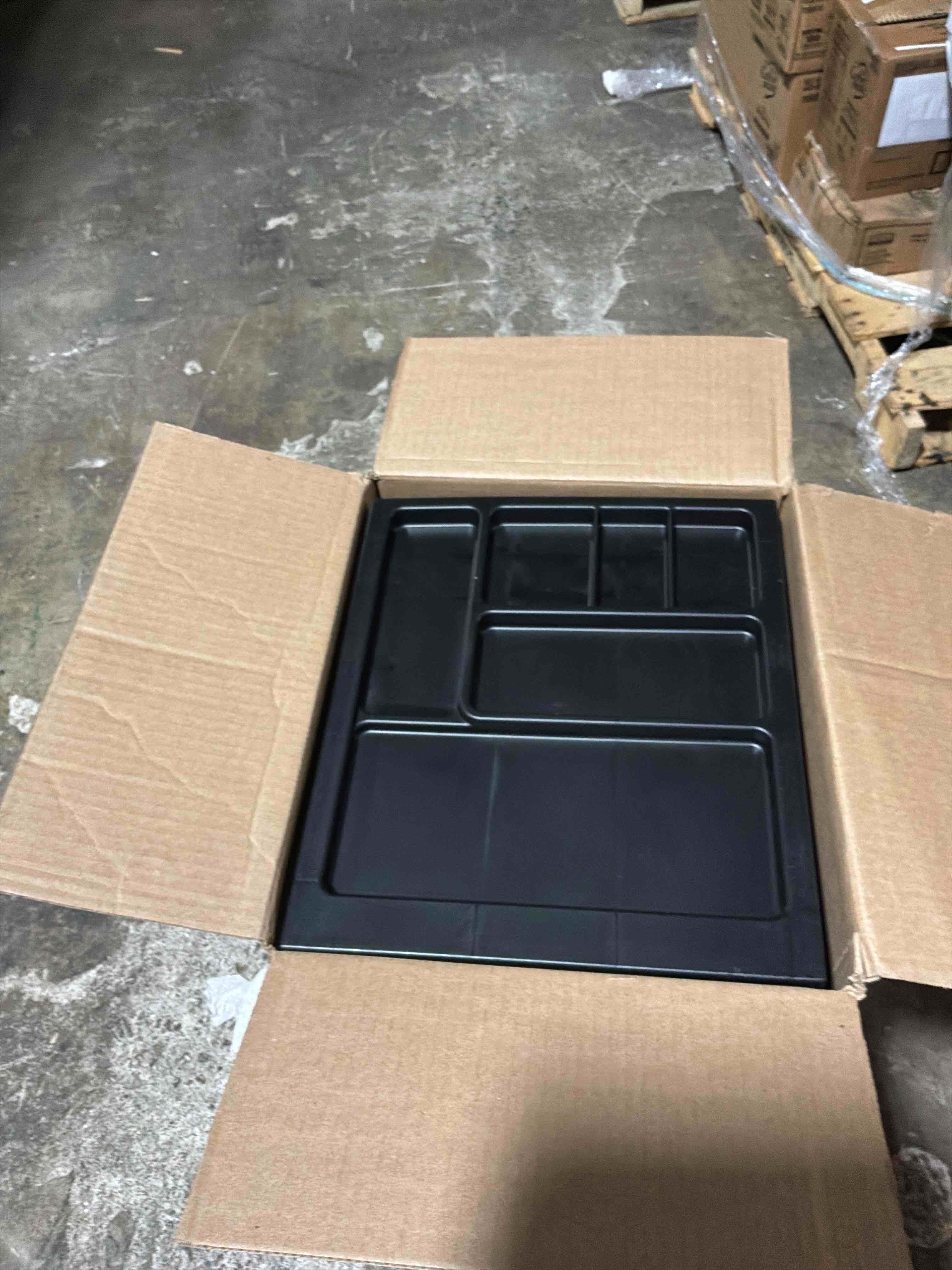 Condition photo showing New/Like New for office depot medium plastic storage cart, 4 drawers, 26 7/16in.h x 12 1/16in.w x 14 1/4in.d, black, 116813