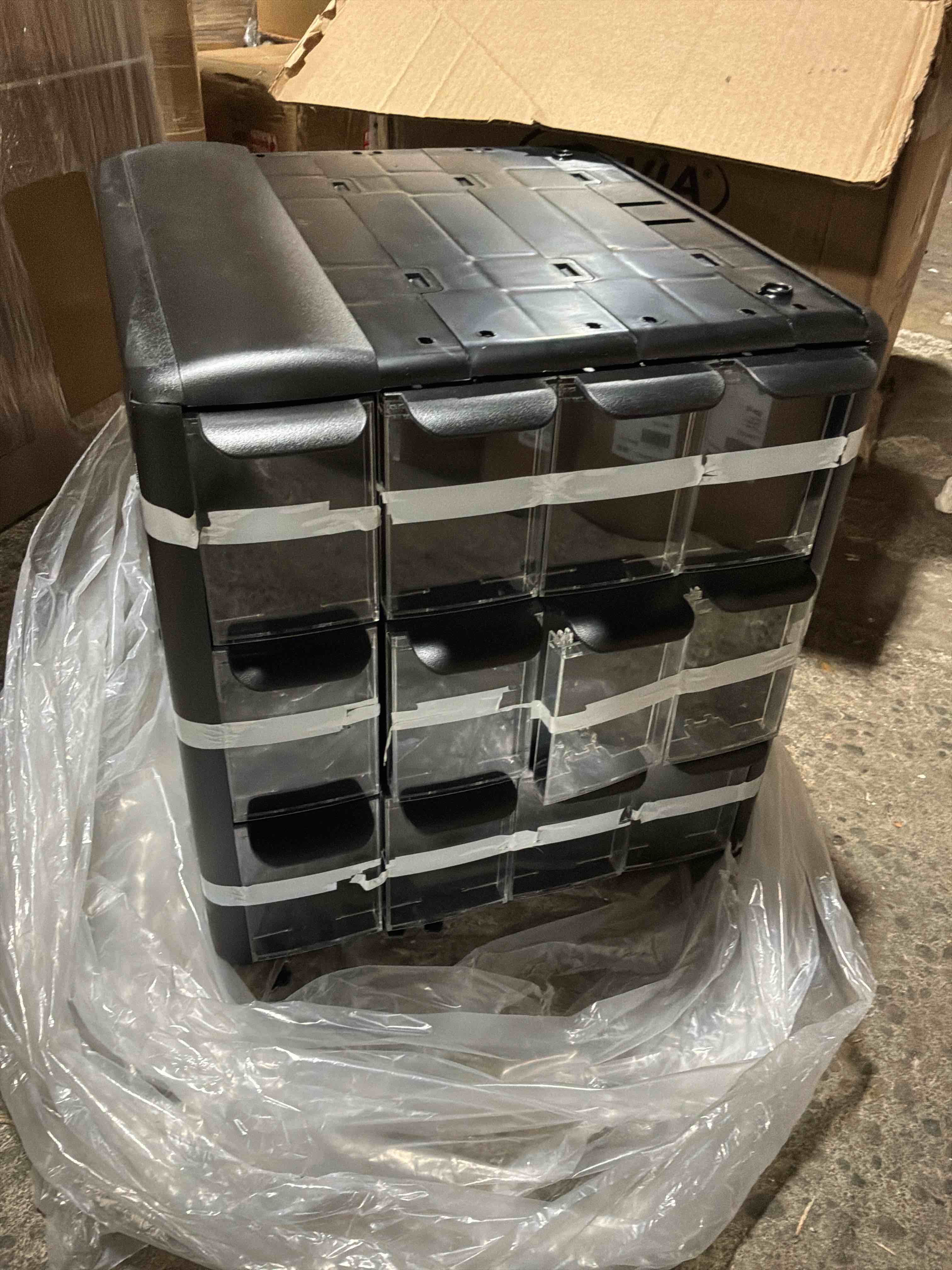 Condition photo showing New/Like New for 12-drawer pegboard bin cabinet - 10-10-112b