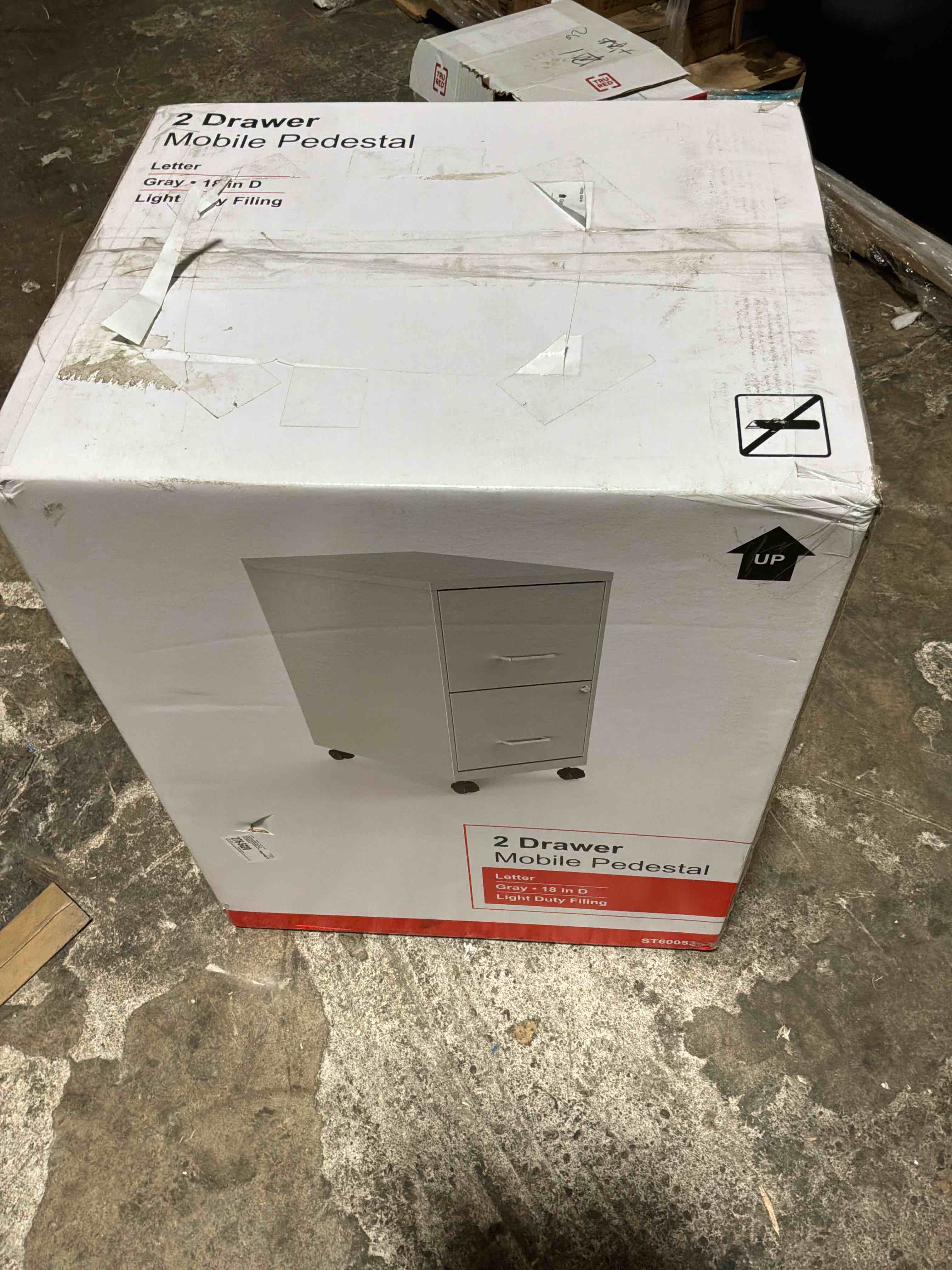 Condition photo showing New/Like New for staples 2-drawer light duty vertical file cabinet locking letter gray 18 (24363) st60053-cc