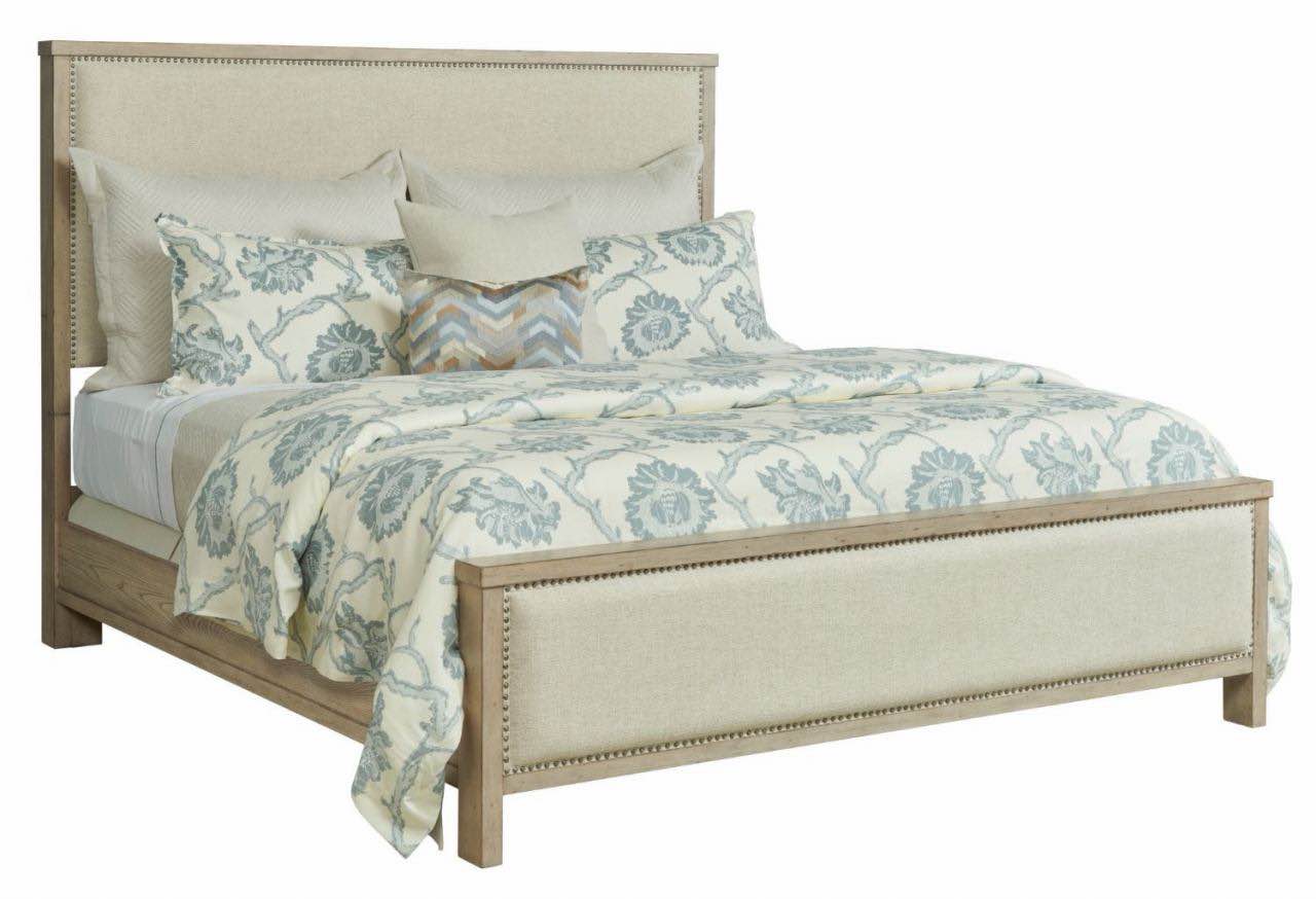 American Drew West Fork Jacksonville King  Upholstered Bed in Aged Taupe 924-317