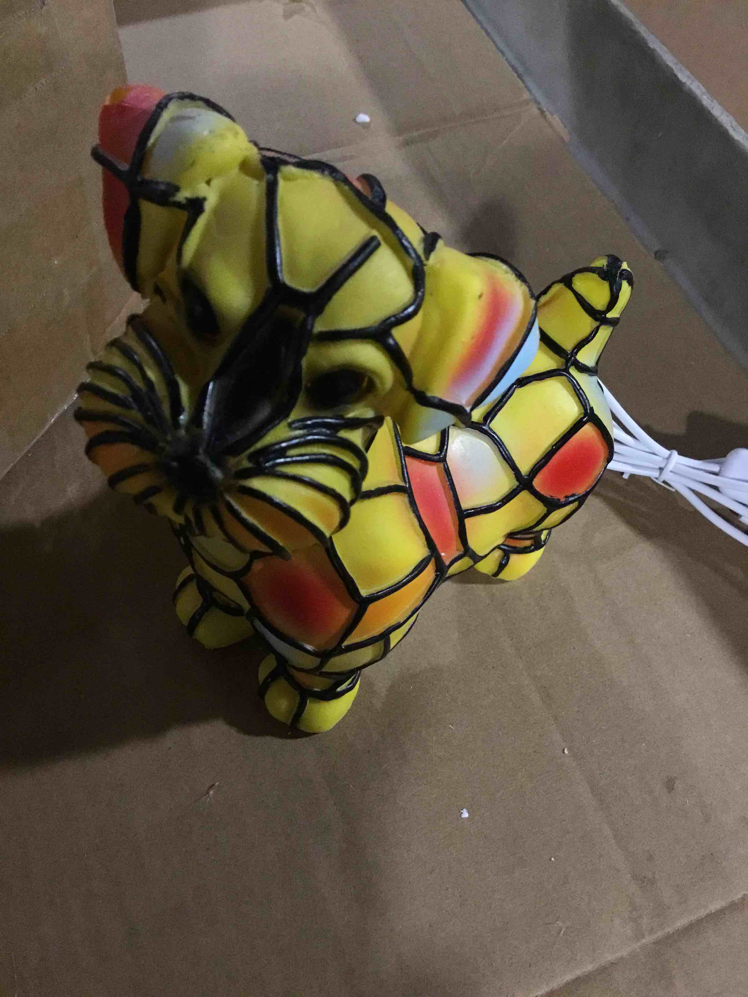 Condition photo showing Good Condition for yorkshire terrier lamp, dog series art night light, hand painted stained resin night light for dog lovers