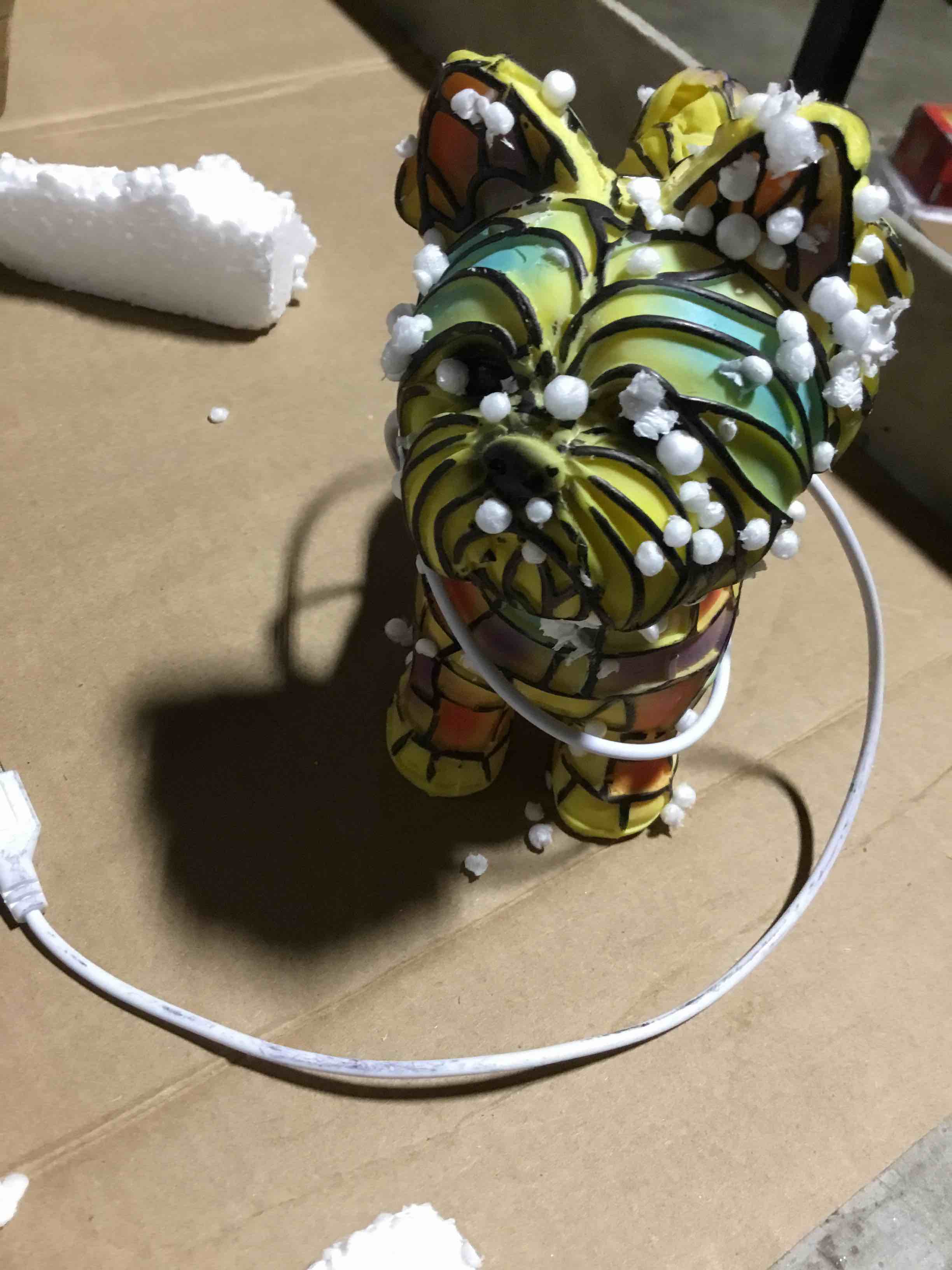 Condition photo showing Good Condition for Lubocrat corgi lamp and dog breed nights lights - stained resin tabletop lamp with warm ambient glow vintage animal decor for bedroom /office schnauzer