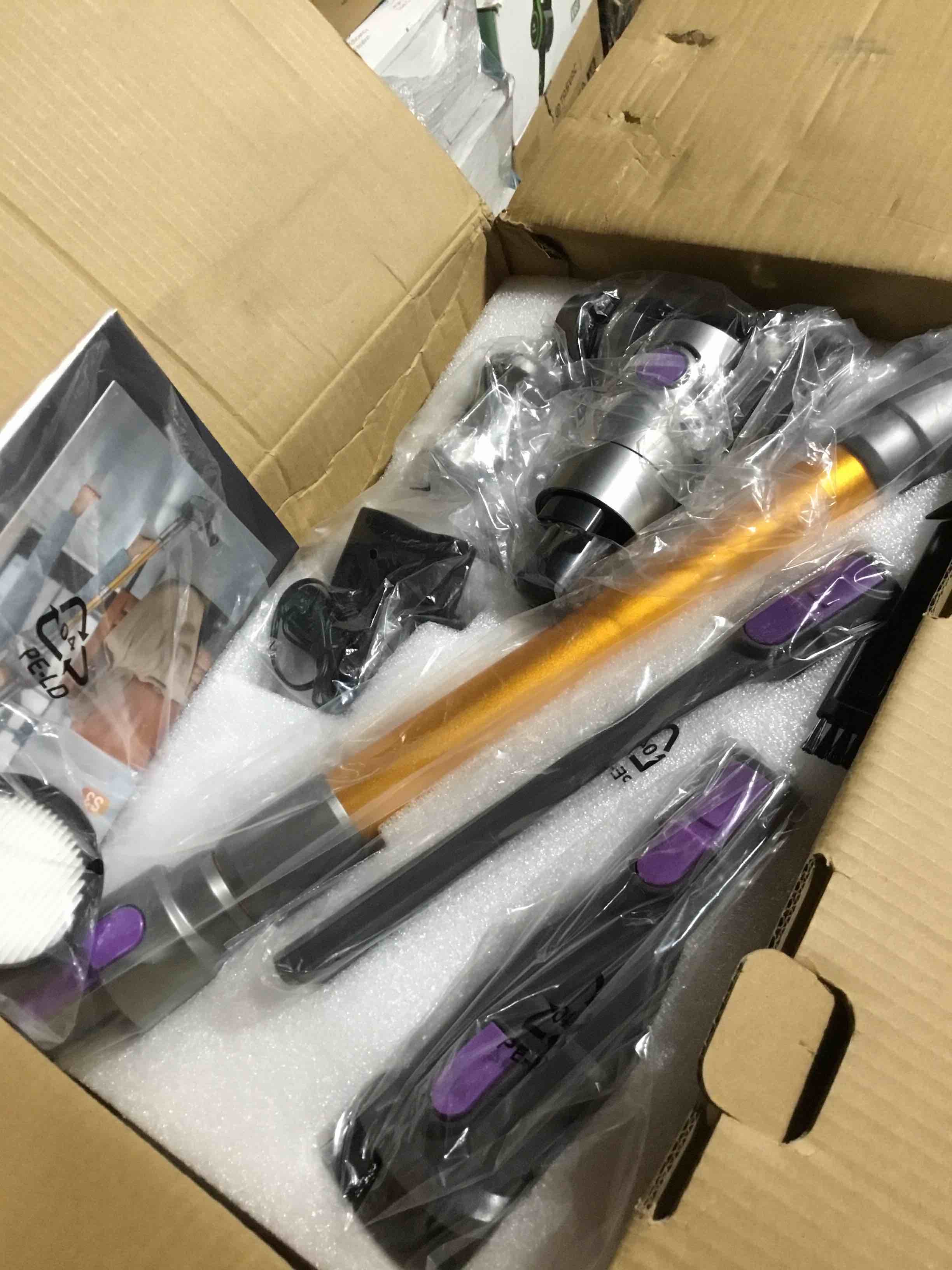 Condition photo showing Good Condition for s3 cordless vacuum cleaner, 45kpa powerful stick vacuum, led display, 55-min runtime rechargeable cordless vacuum, free-standing, vacuum cleaners for home pet hair carpet hard floor (purple)
