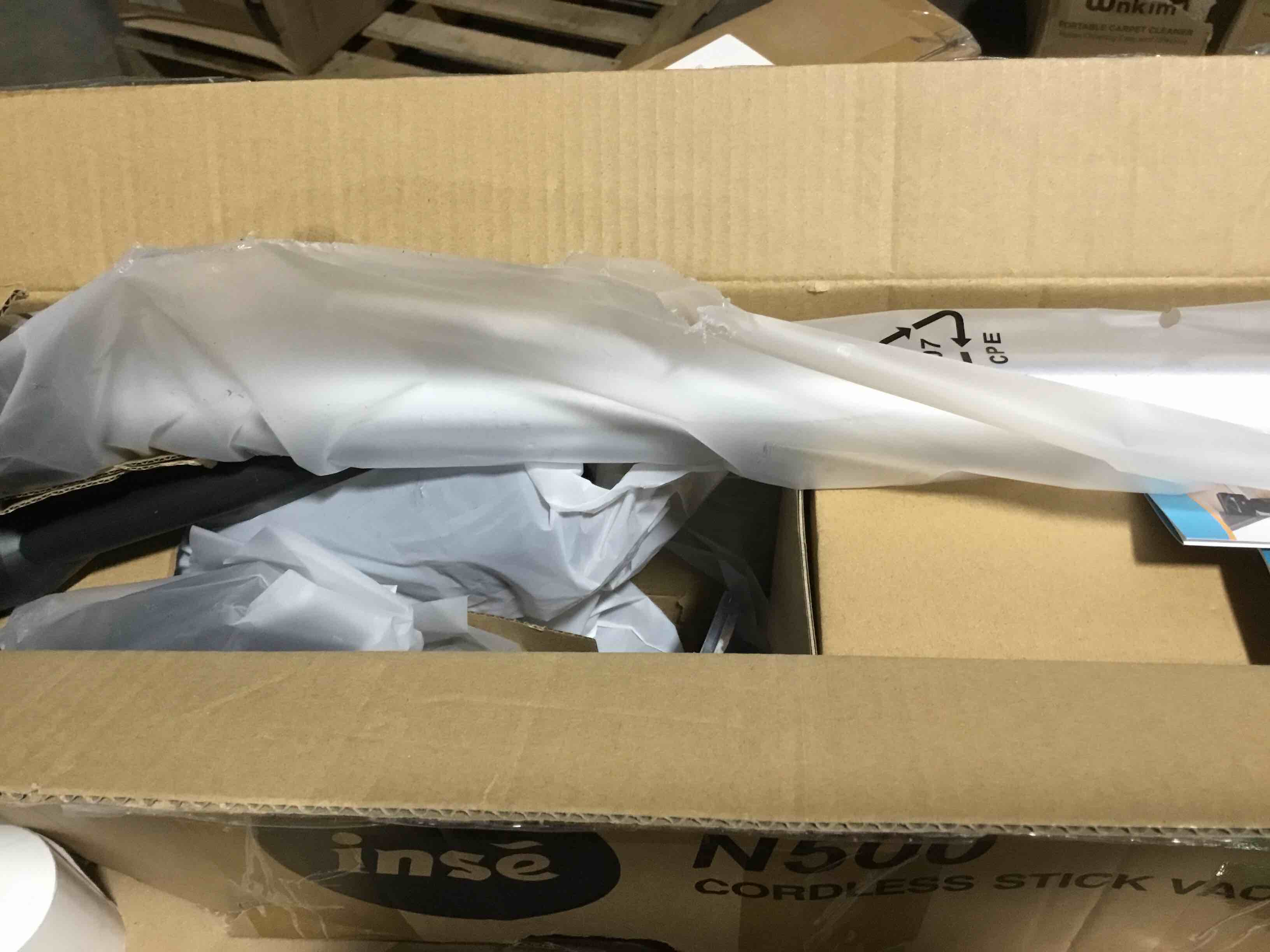 Condition photo showing Good Condition for INSE Cordless Vacuum Cleaner  6-in-1 Rechargeable Stick Vacuum with 2200 mAh Battery  20kPa Powerful Lightweight Vacuum Cleaner up to 45 Mins Runtime  for Home Hard Floor Carpet Pet Hair  Red