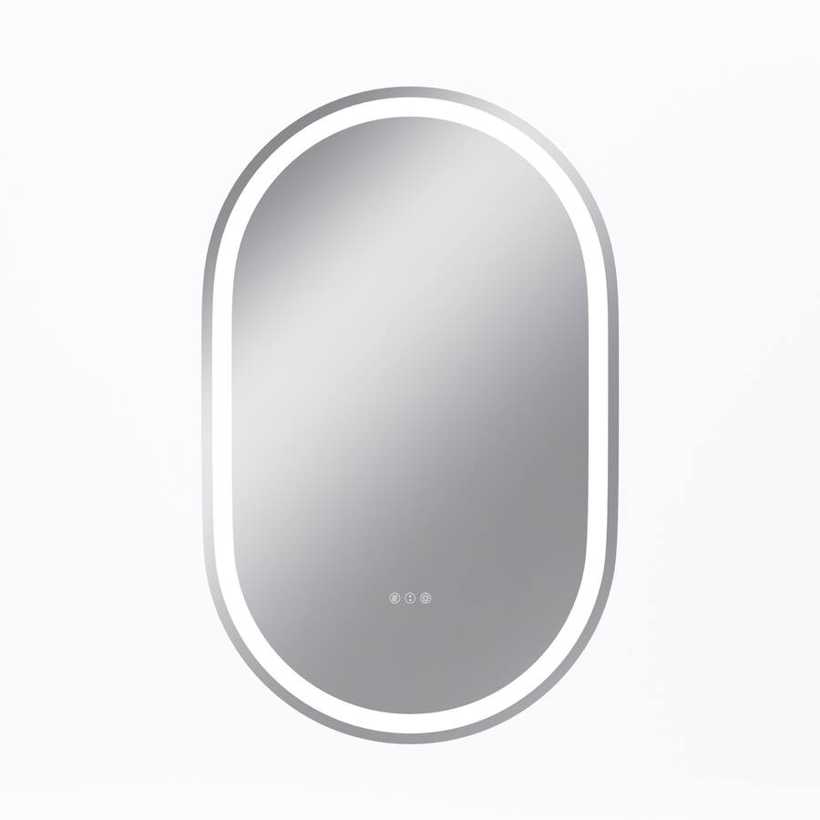 Boyel Living - 48 x 30 in Track-Shaped Aluminum Frame Anti-Distortion Easy Installation Mirror with Front Light