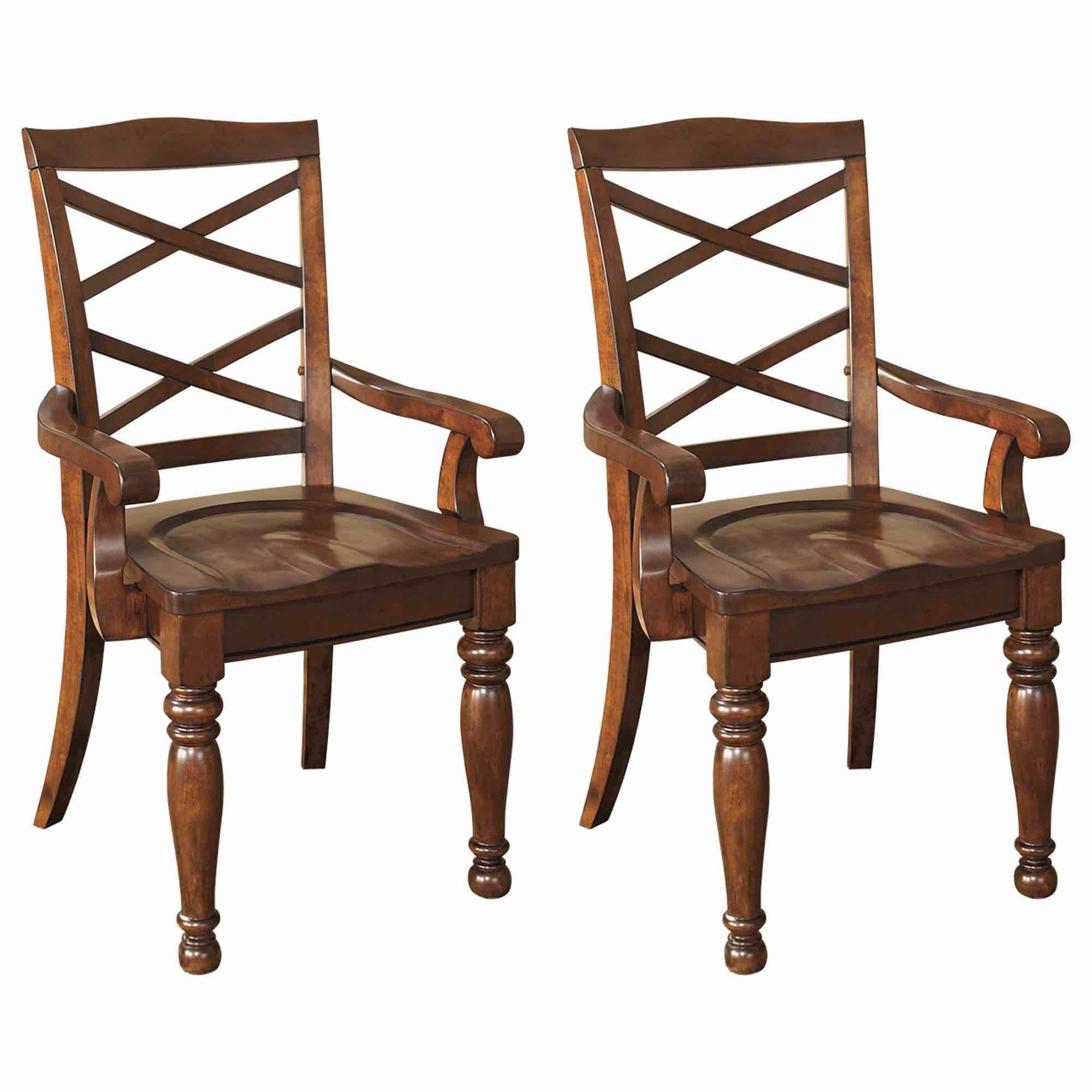 set of 4 porter dining room arm chair rustic brown