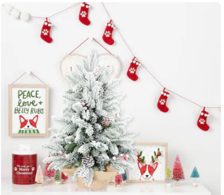 3ft Flocket Tabletop Christmas Tree With 355 Tips Snowy 