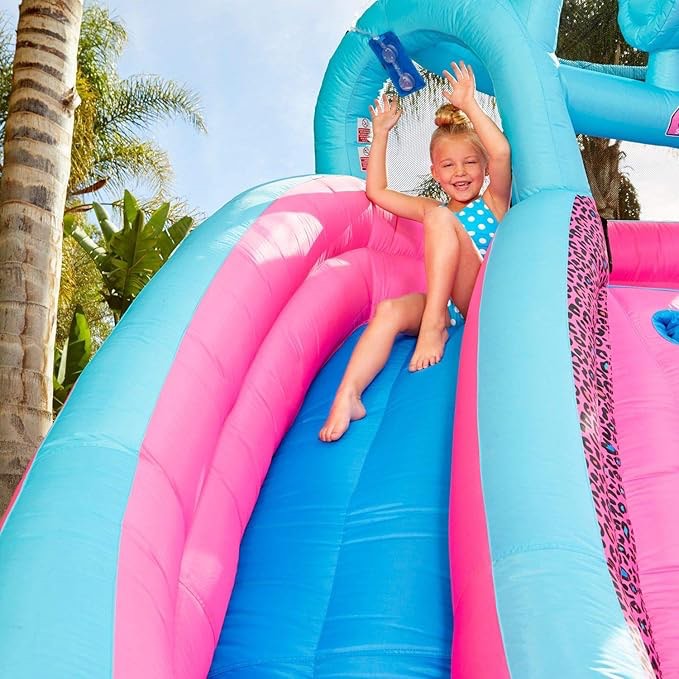 Condition photo showing New/Like New for l.o.l. surprise inflatable river race water slide with blower