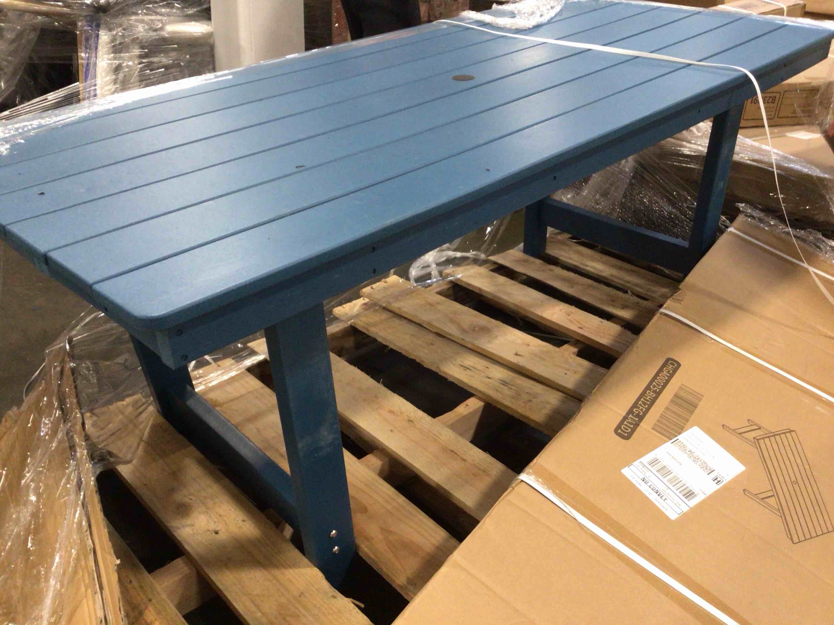 Condition photo showing Good Condition for dining table umbrella hole rectangle 66.93-in