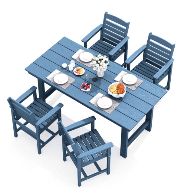 Condition photo showing Good Condition for dining table umbrella hole rectangle 66.93-in