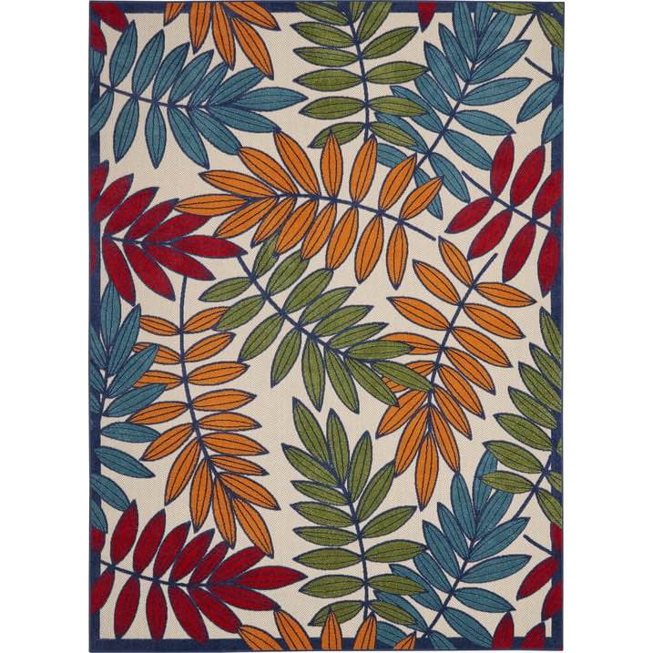 Nourison Aloha Indoor/Outdoor Tropical Botanical Multicolor 7  x 10  Area Rug  (7  x 10 )
